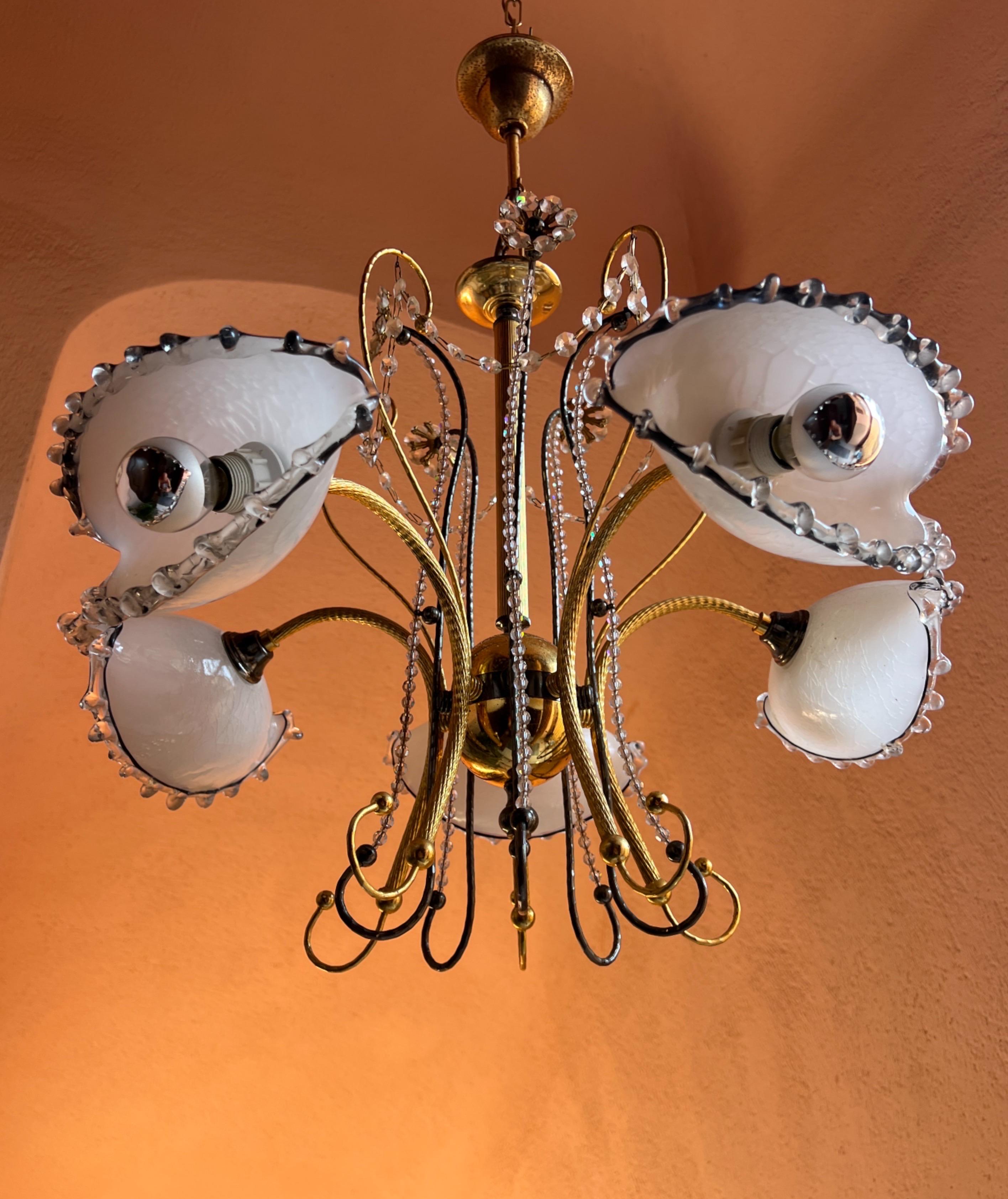 Lampadario in vetro di Murano della metà del secolo scorso 1980 in vendita 8