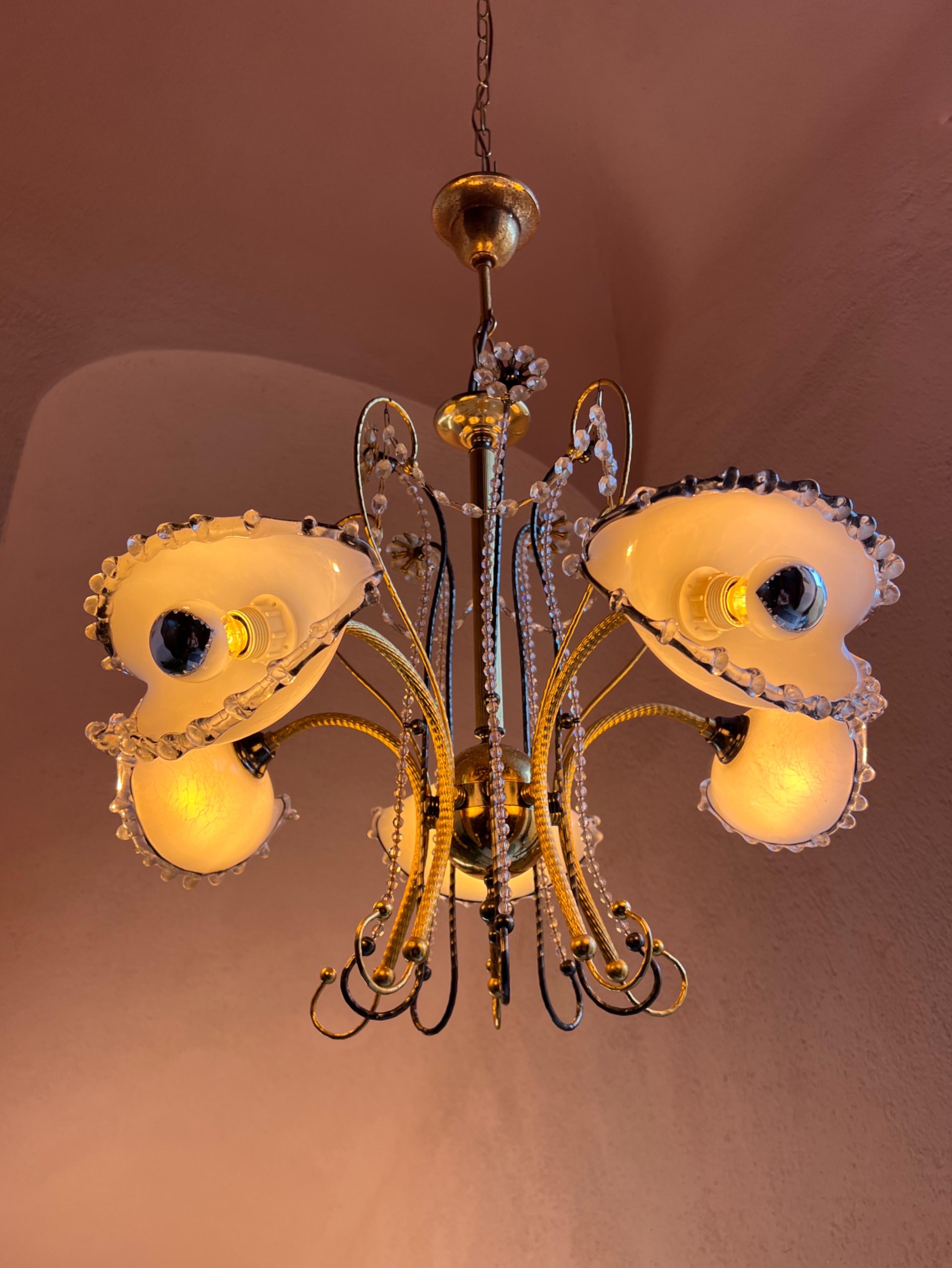 Lampadario in vetro di Murano della metà del secolo scorso 1980 in vendita 10