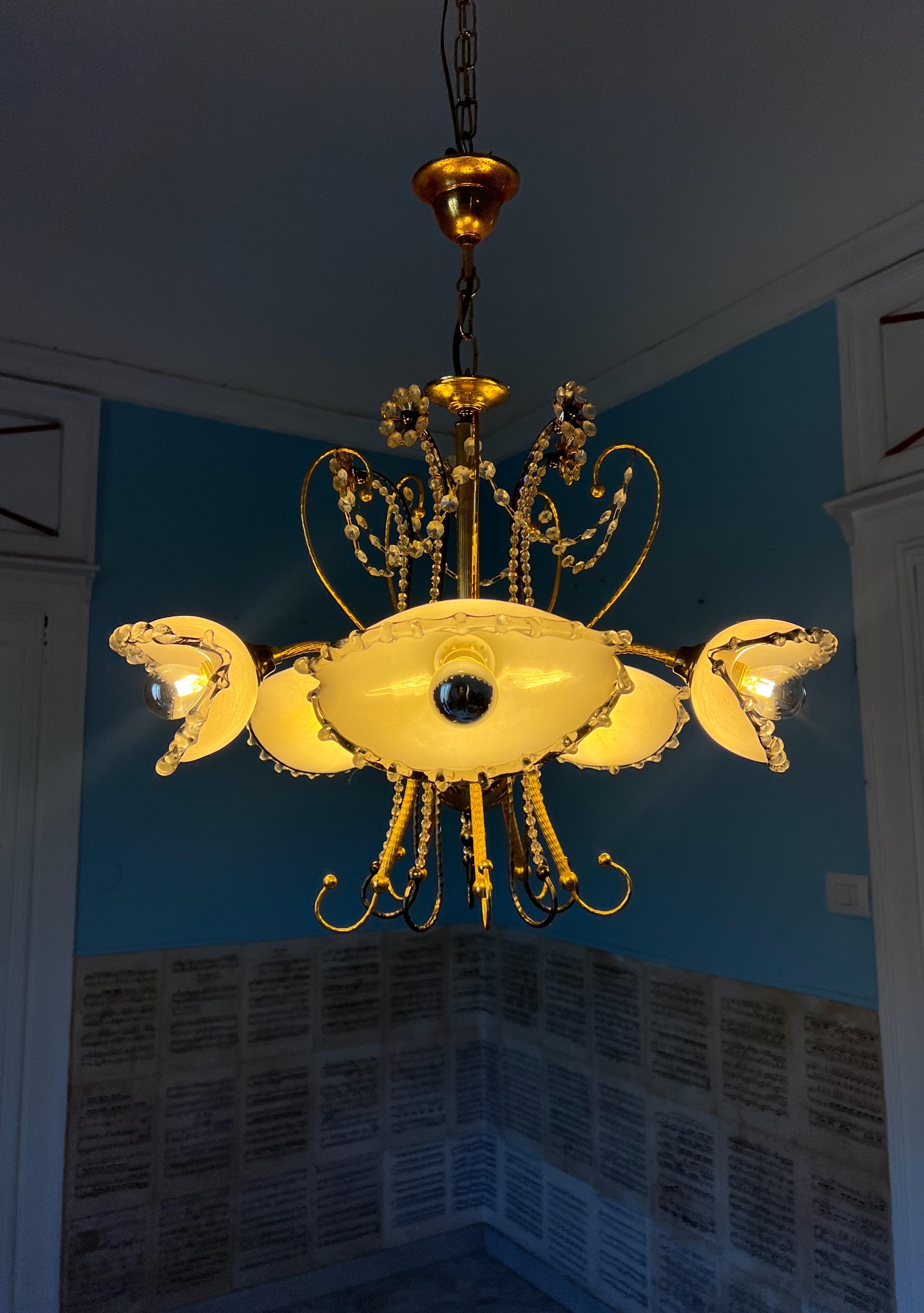 Lampadario in vetro di Murano della metà del secolo scorso 1980 in vendita 12