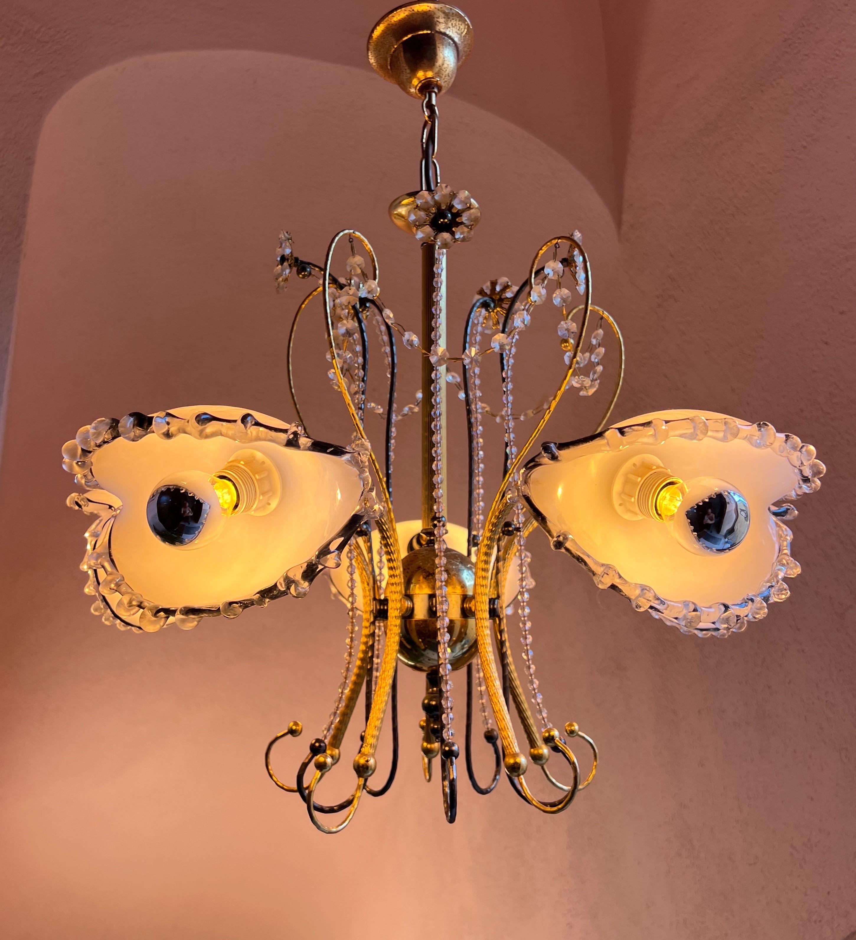 Mid-Century moderno Lampadario in vetro di Murano della metà del secolo scorso 1980 in vendita