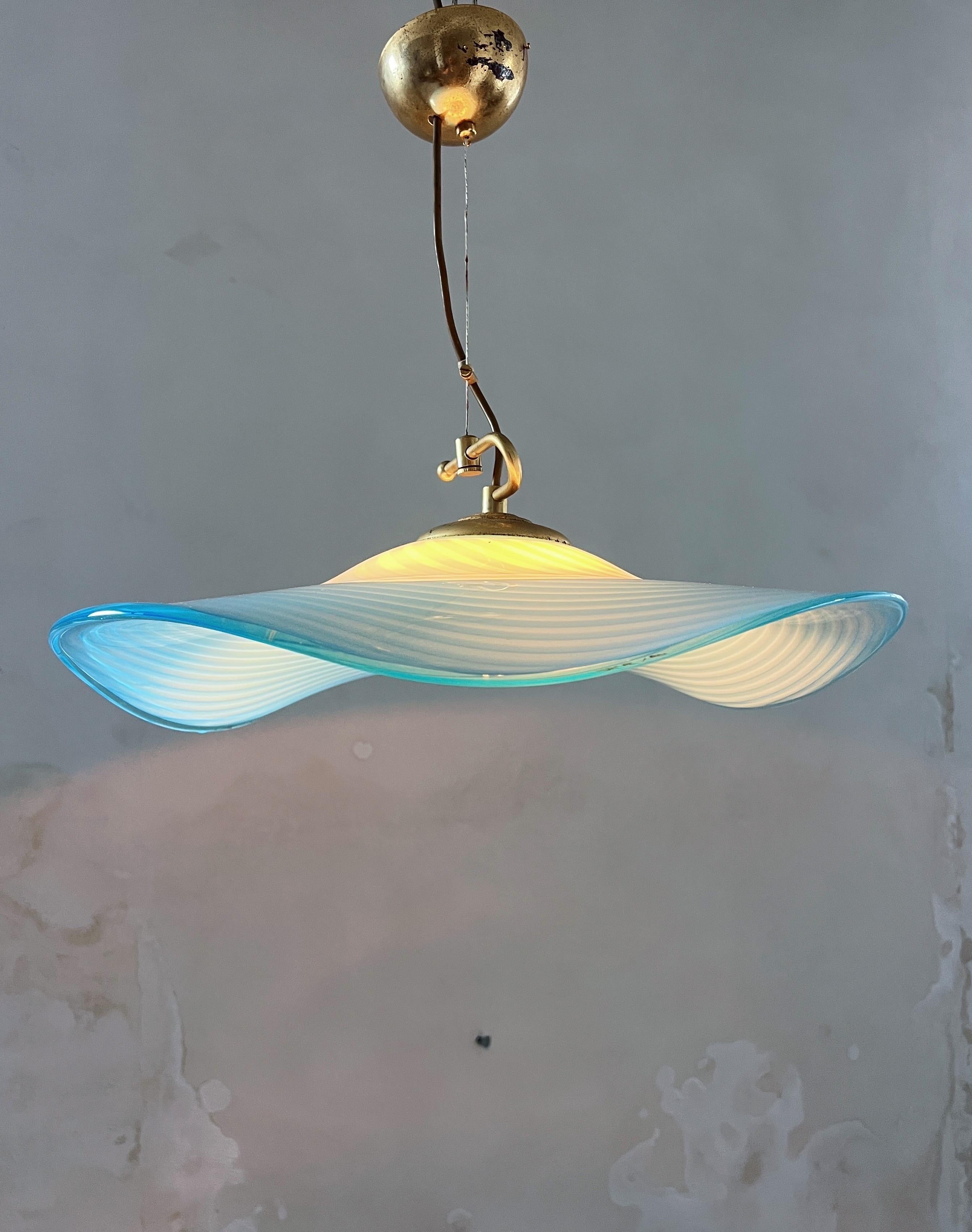 Moderne Murano-Glas-Hängeleuchte aus der Mitte des Jahrhunderts 1970 Italien im Angebot 4