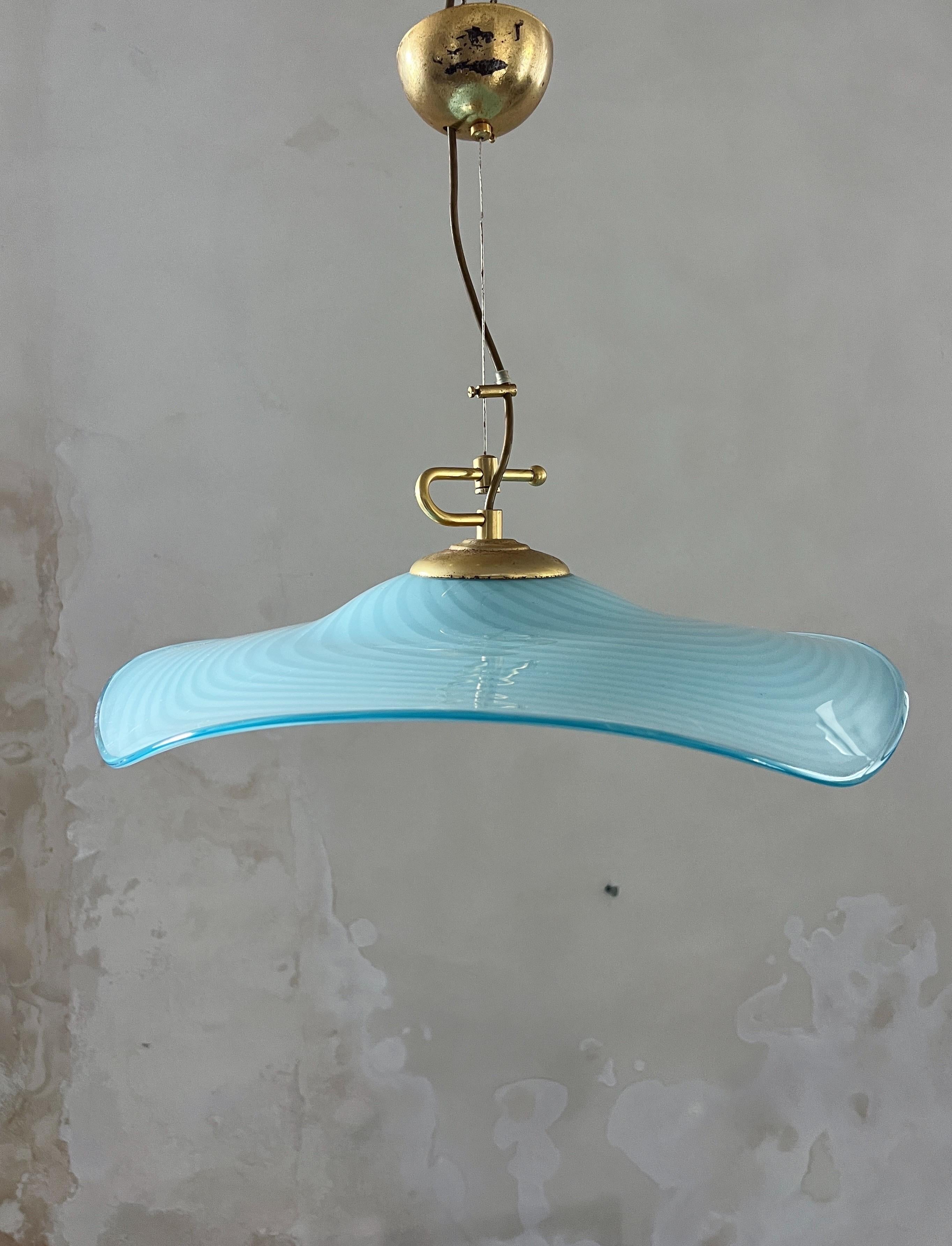 Moderne Murano-Glas-Hängeleuchte aus der Mitte des Jahrhunderts 1970 Italien im Angebot 5