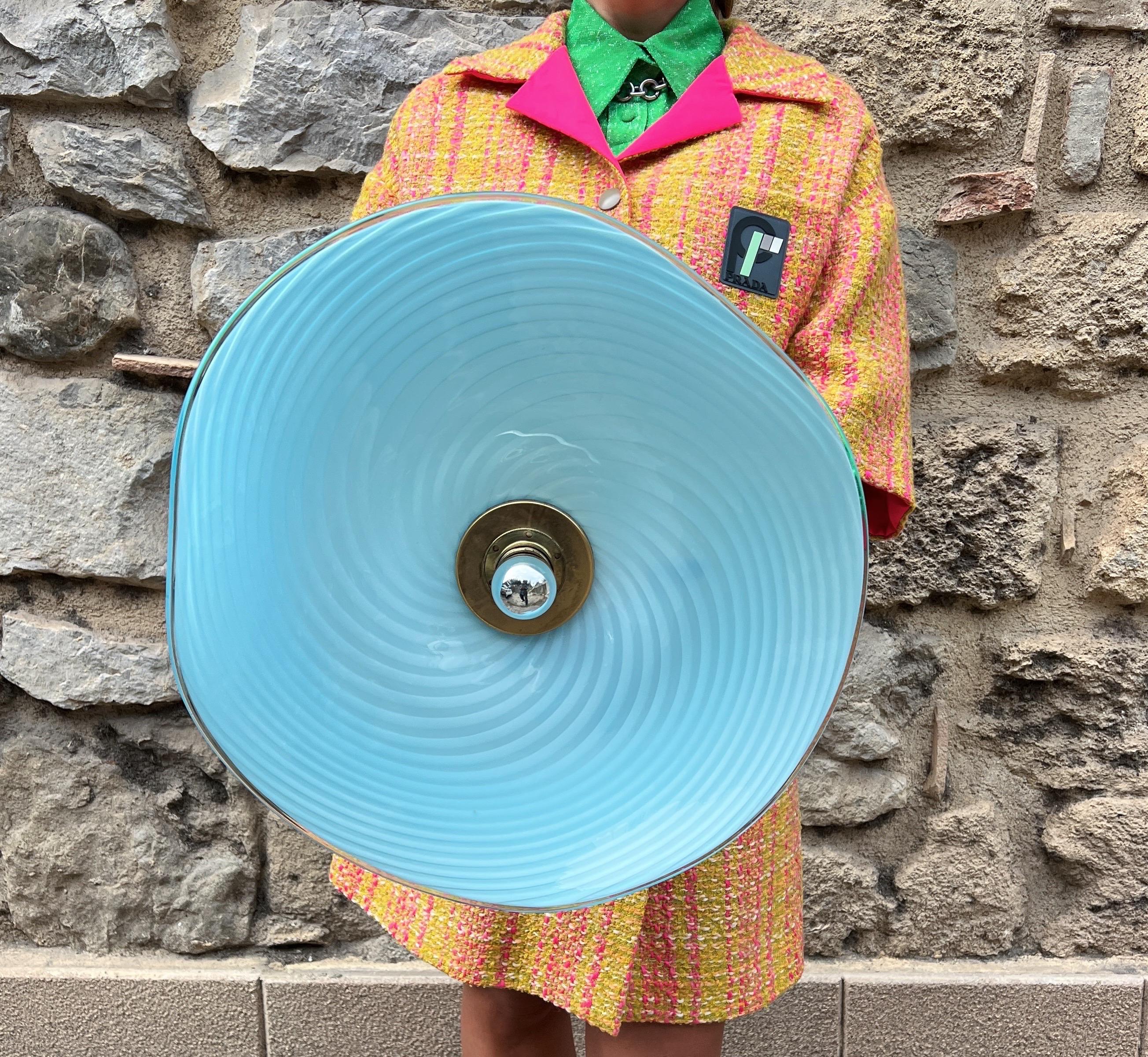 Moderne Murano-Glas-Hängeleuchte aus der Mitte des Jahrhunderts 1970 Italien im Angebot 6