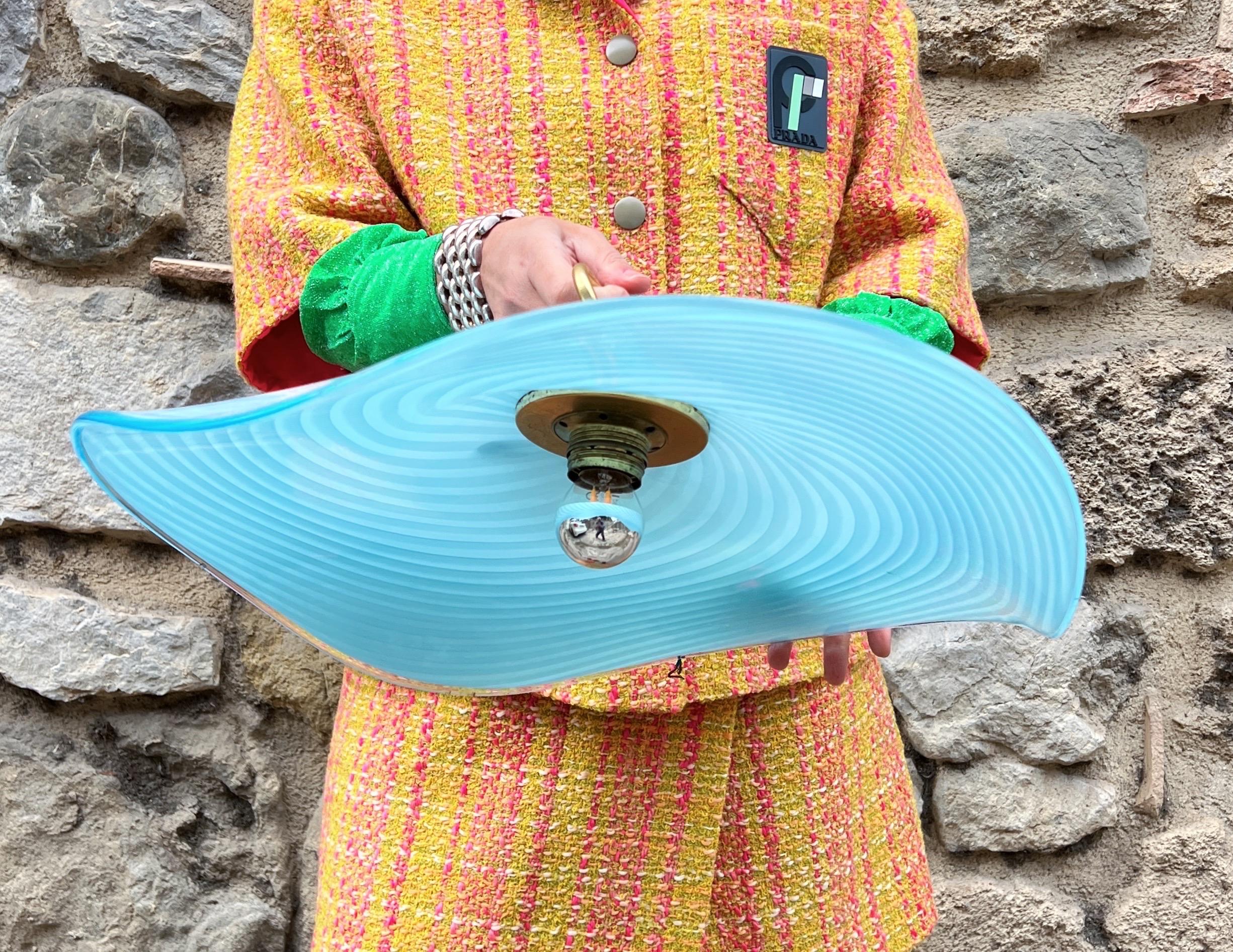 Moderne Murano-Glas-Hängeleuchte aus der Mitte des Jahrhunderts 1970 Italien im Zustand „Gut“ im Angebot in Palermo, PA