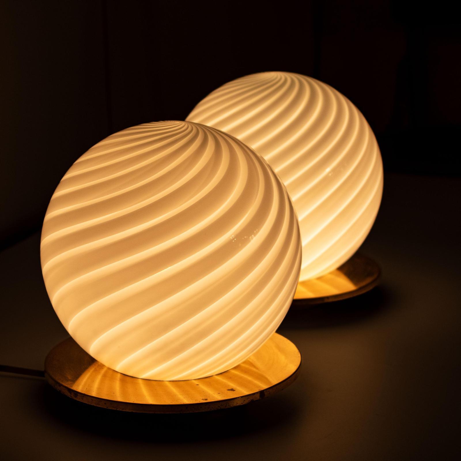 MidCentury Modern Murano Table Lamps in the Style of Venini, Italy, Set of Three 6