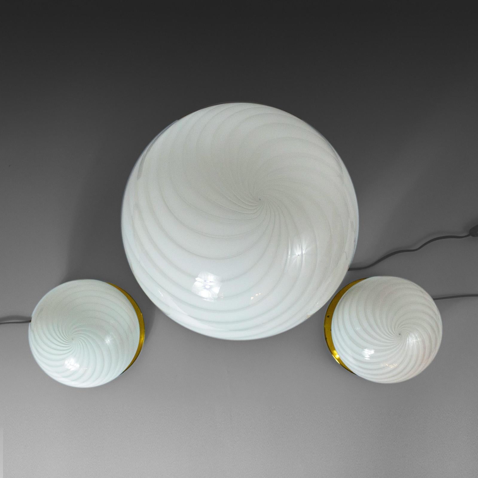 MidCentury Modern Murano Table Lamps in the Style of Venini, Italy, Set of Three 12