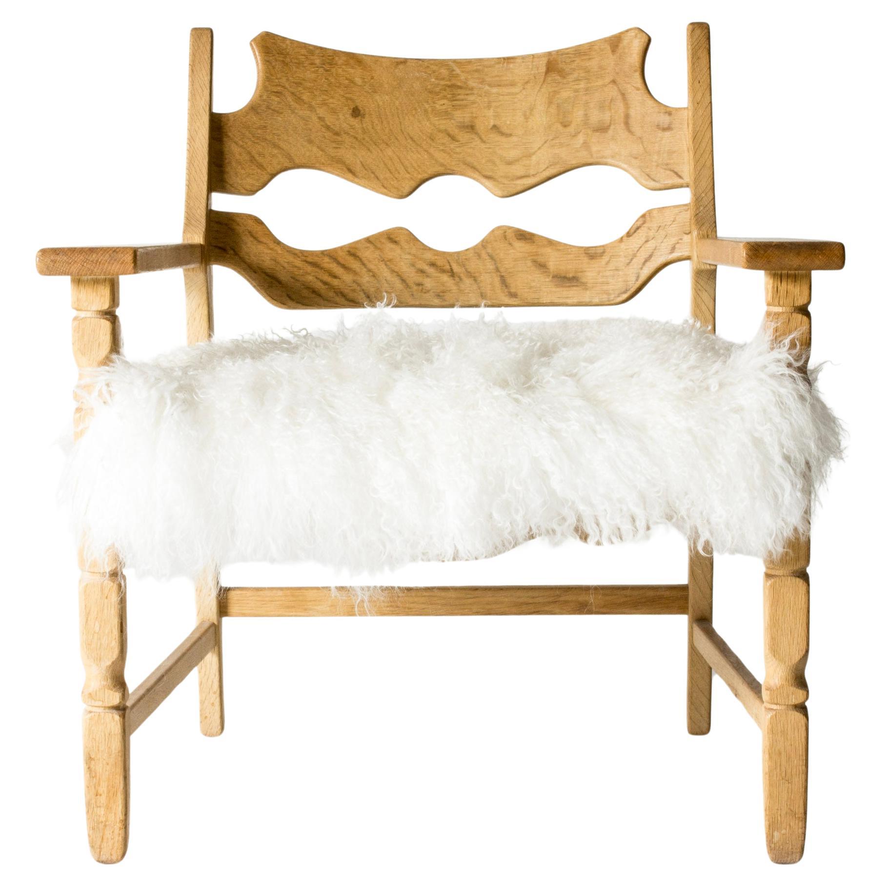 Midcentury Modern Oak Lounge Chair by Henning Kjærnulf, Denmark, 1960s