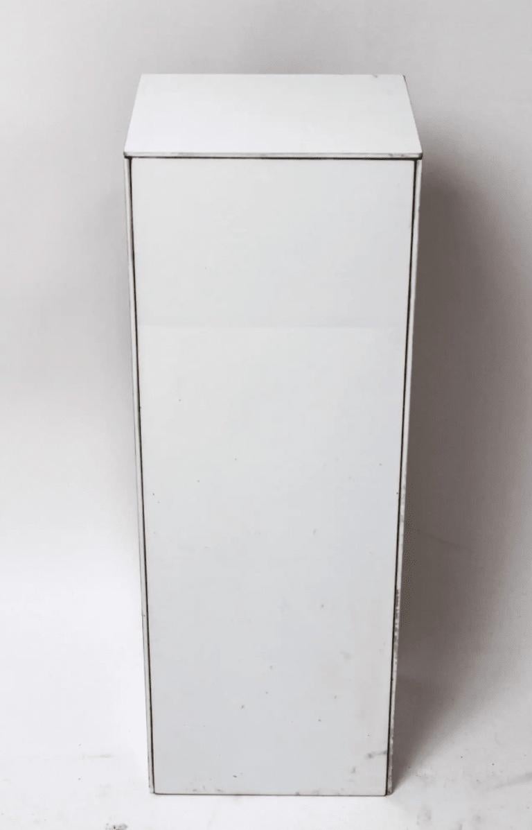 Mid-Century Modern Midcentury Modern Opaque White Glass Paneled Pedestal For Sale