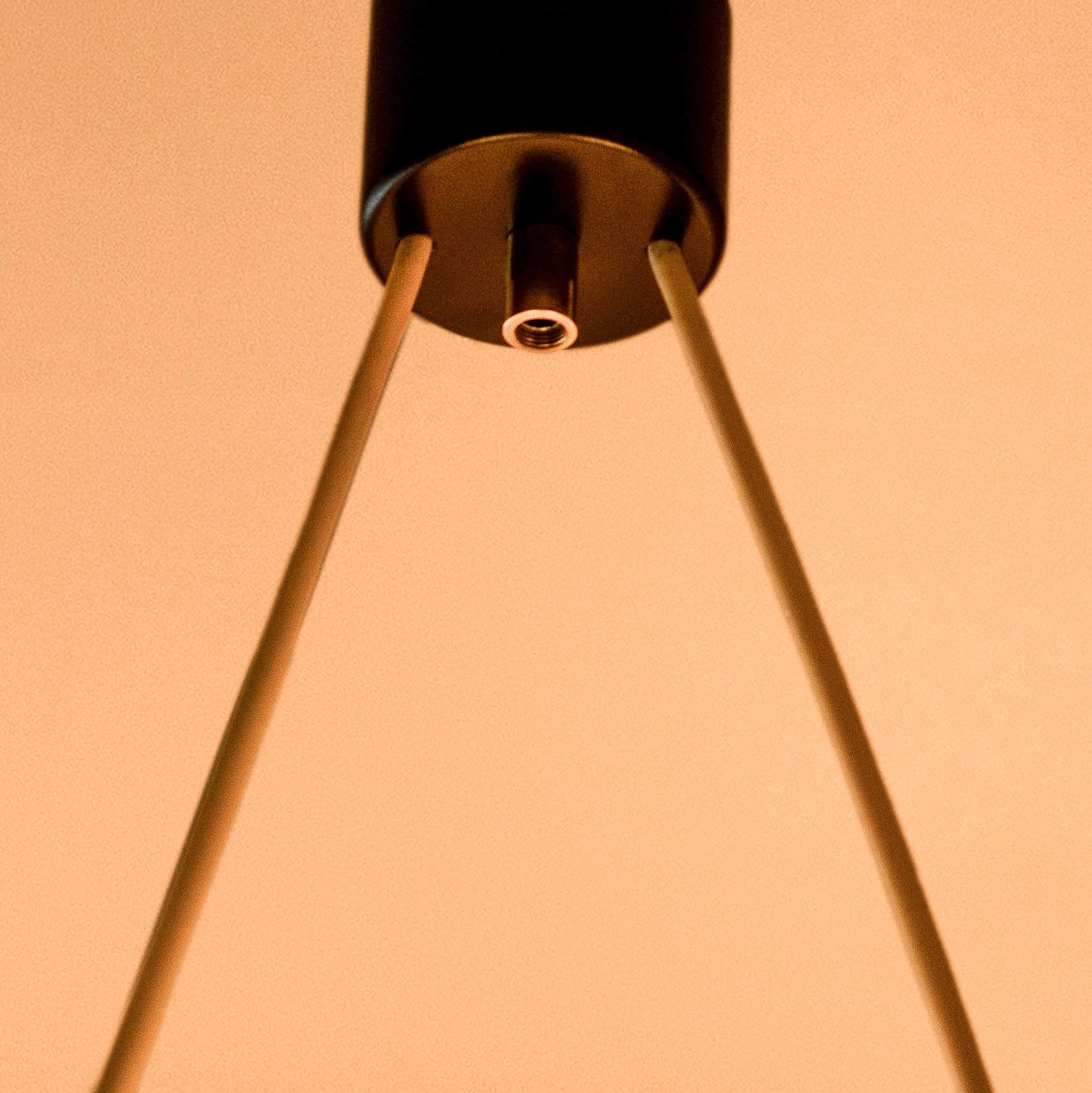 Lampadario moderno di metà secolo in ottone e oplaine, Stilnovo, Italia 1950s in vendita 2