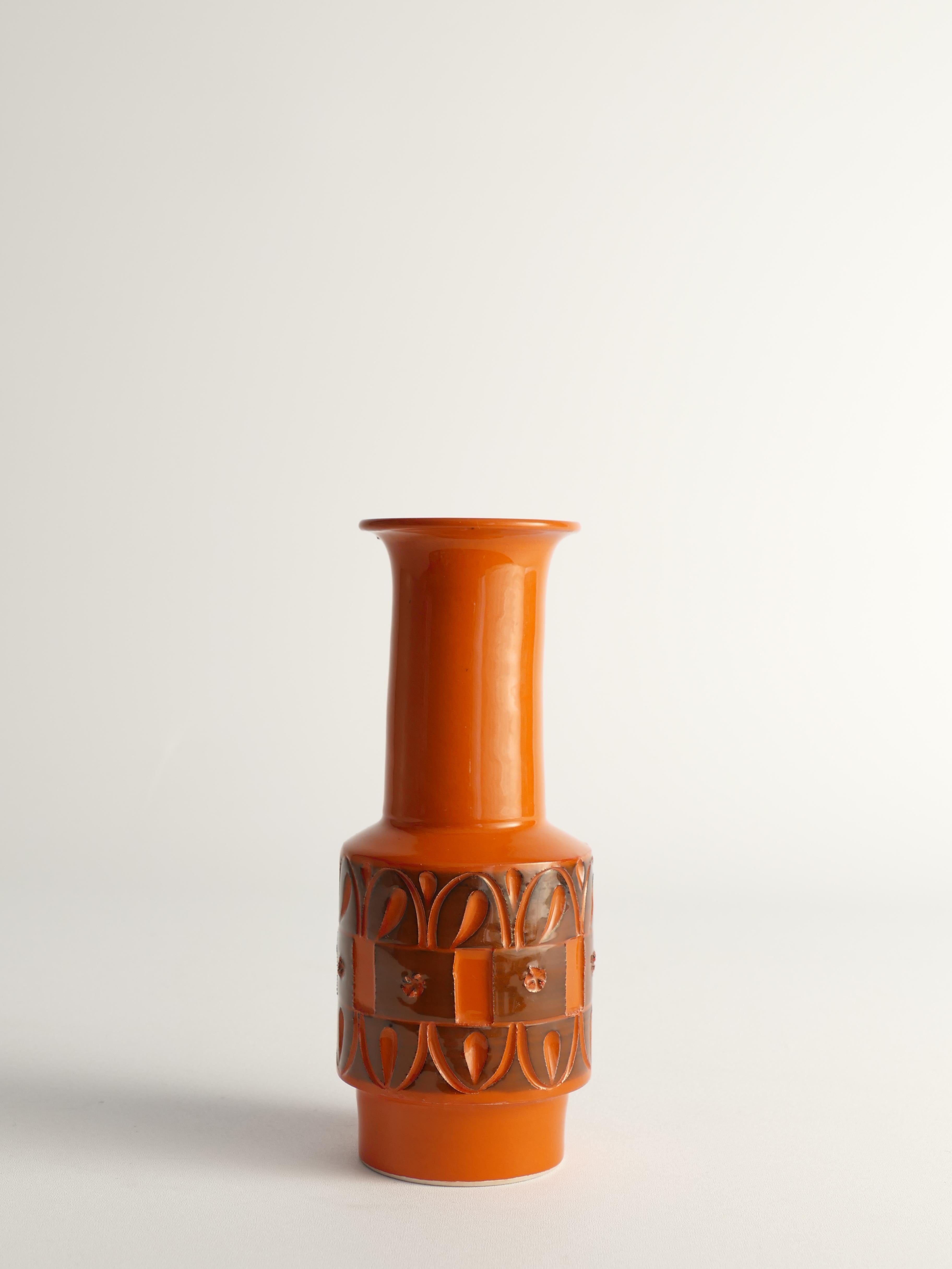 Italiano Vaso in gres arancione di Fratelli Fanciullacci, Italia , 1960 in vendita