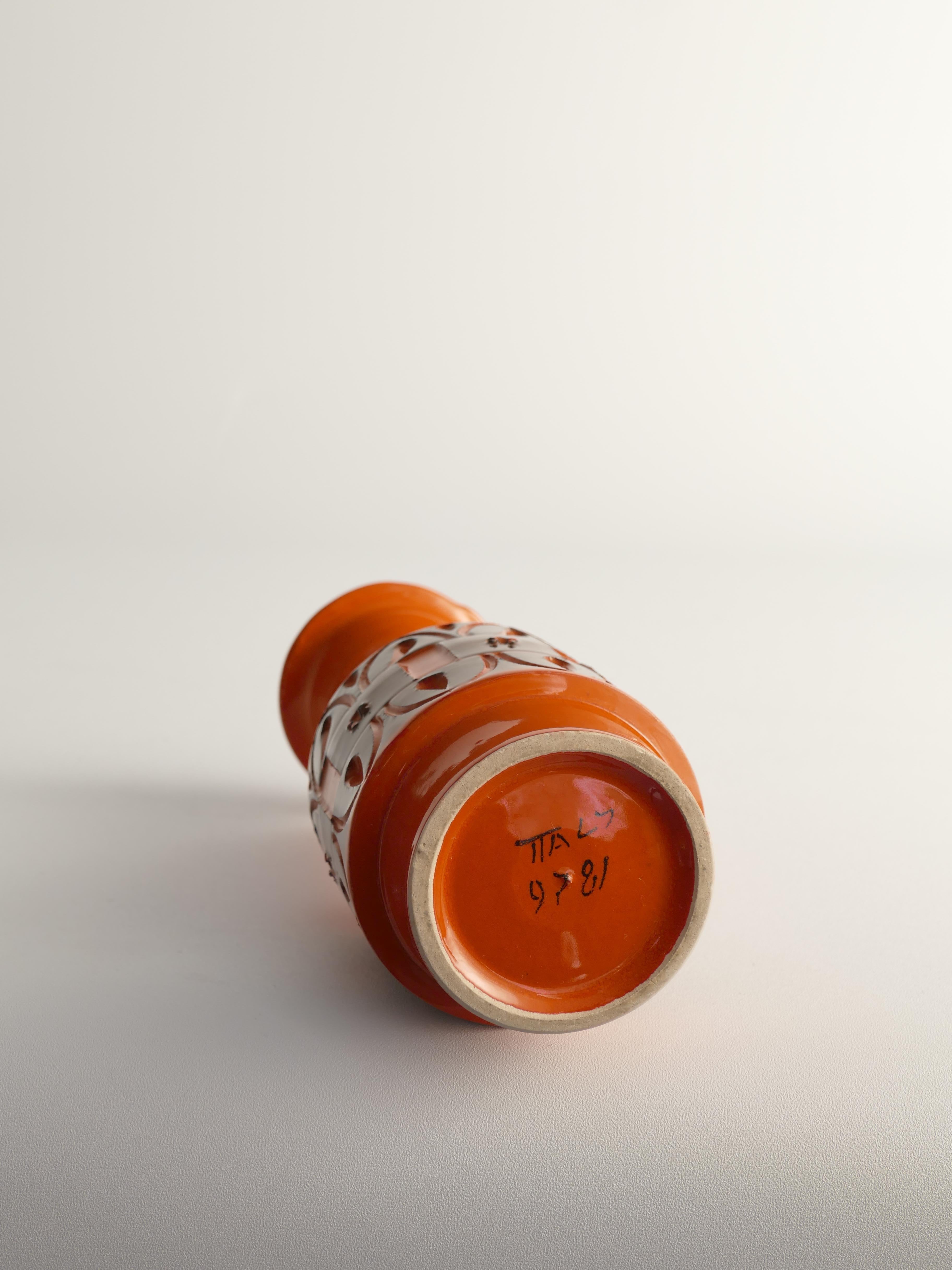 Vaso in gres arancione di Fratelli Fanciullacci, Italia , 1960 in vendita 1