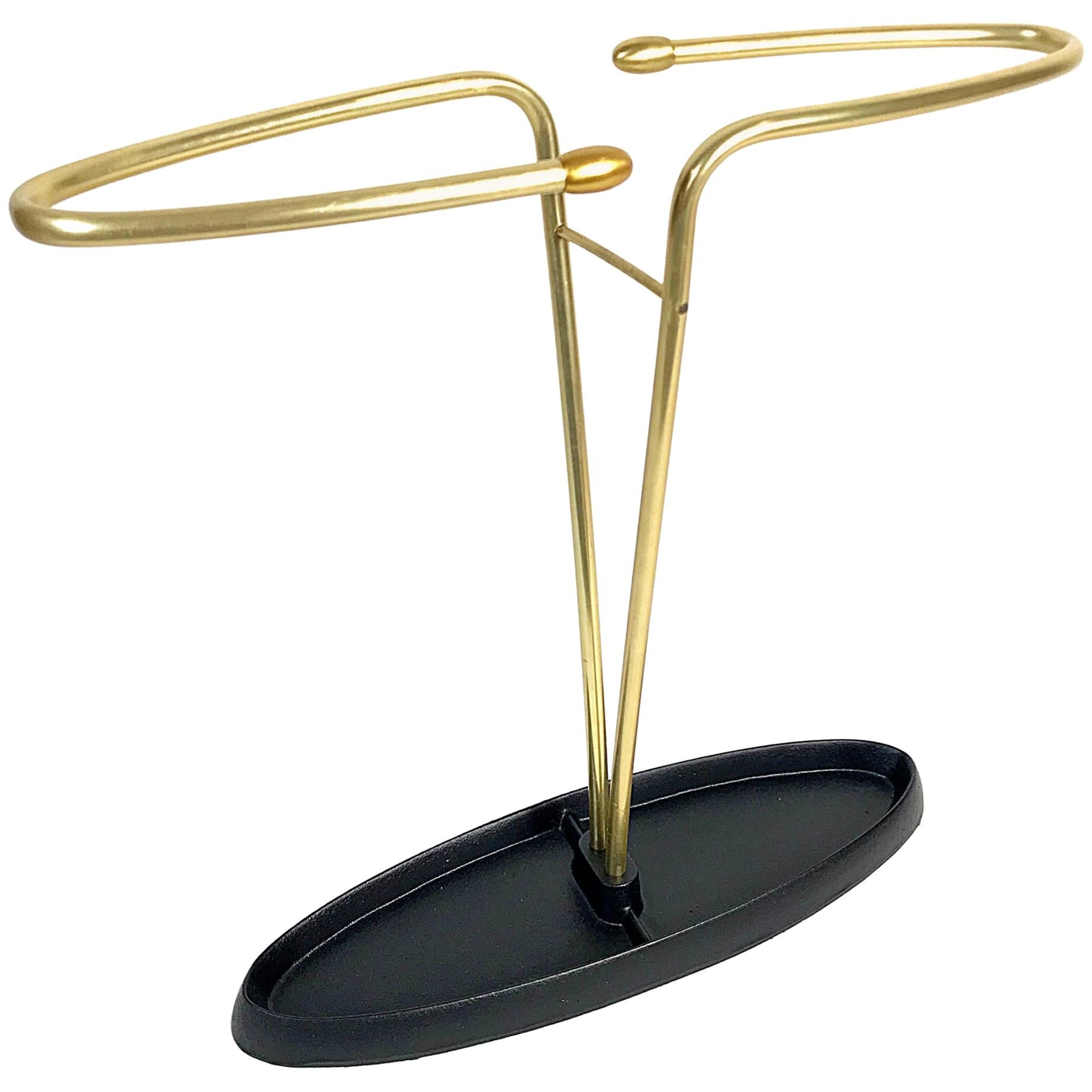 Midcentury Modern Organic Brass Umbrella Stand, 1950s, Austria For Sale
