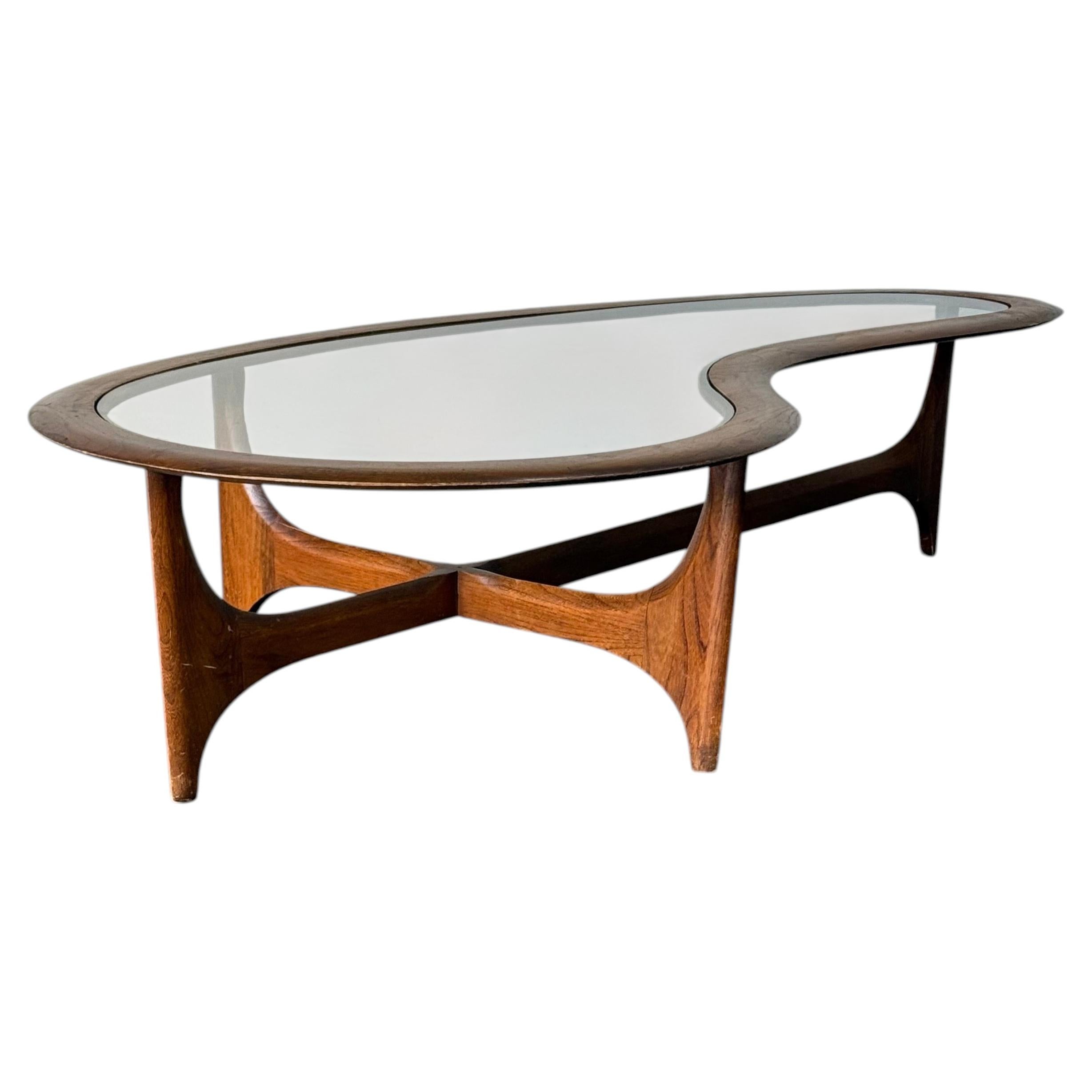 Midcentury Modern Organic Kidney Form Coffee Table by Lane