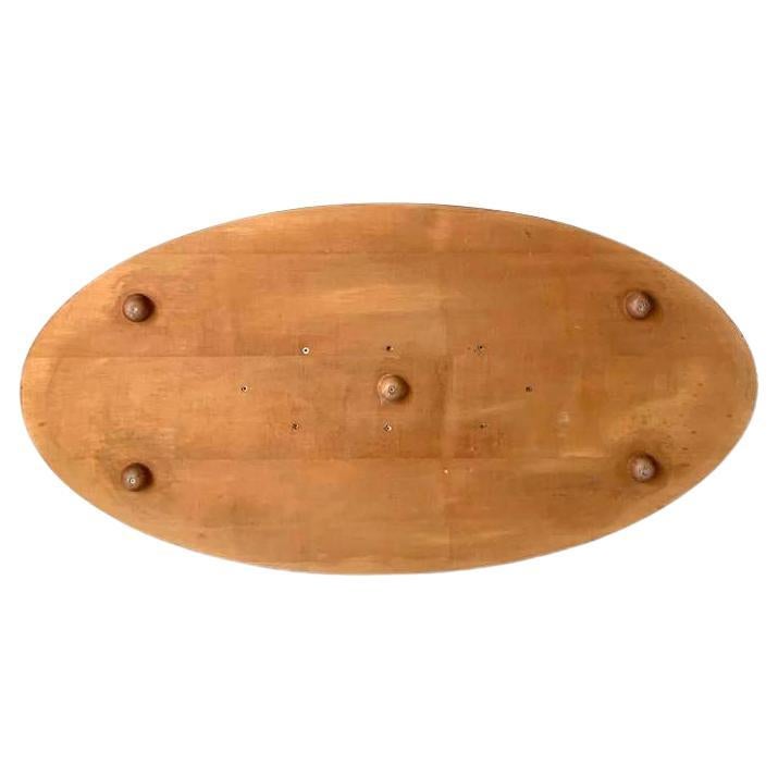 Table basse ovale en bois, Italie 1960 en vente 1