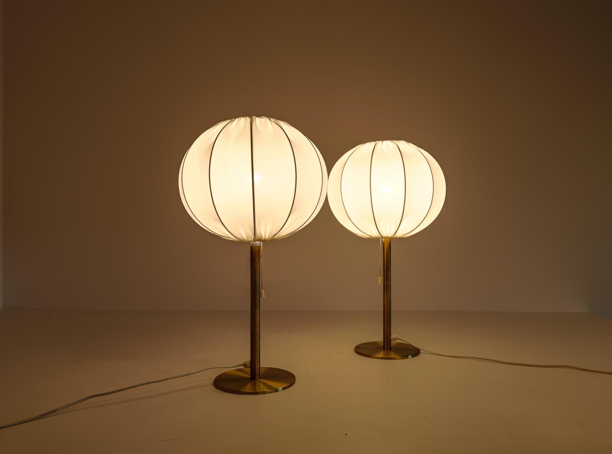 Mid-Century Modern Pair of Brass Table Lamps Luxus, Sweden, 1970s 5