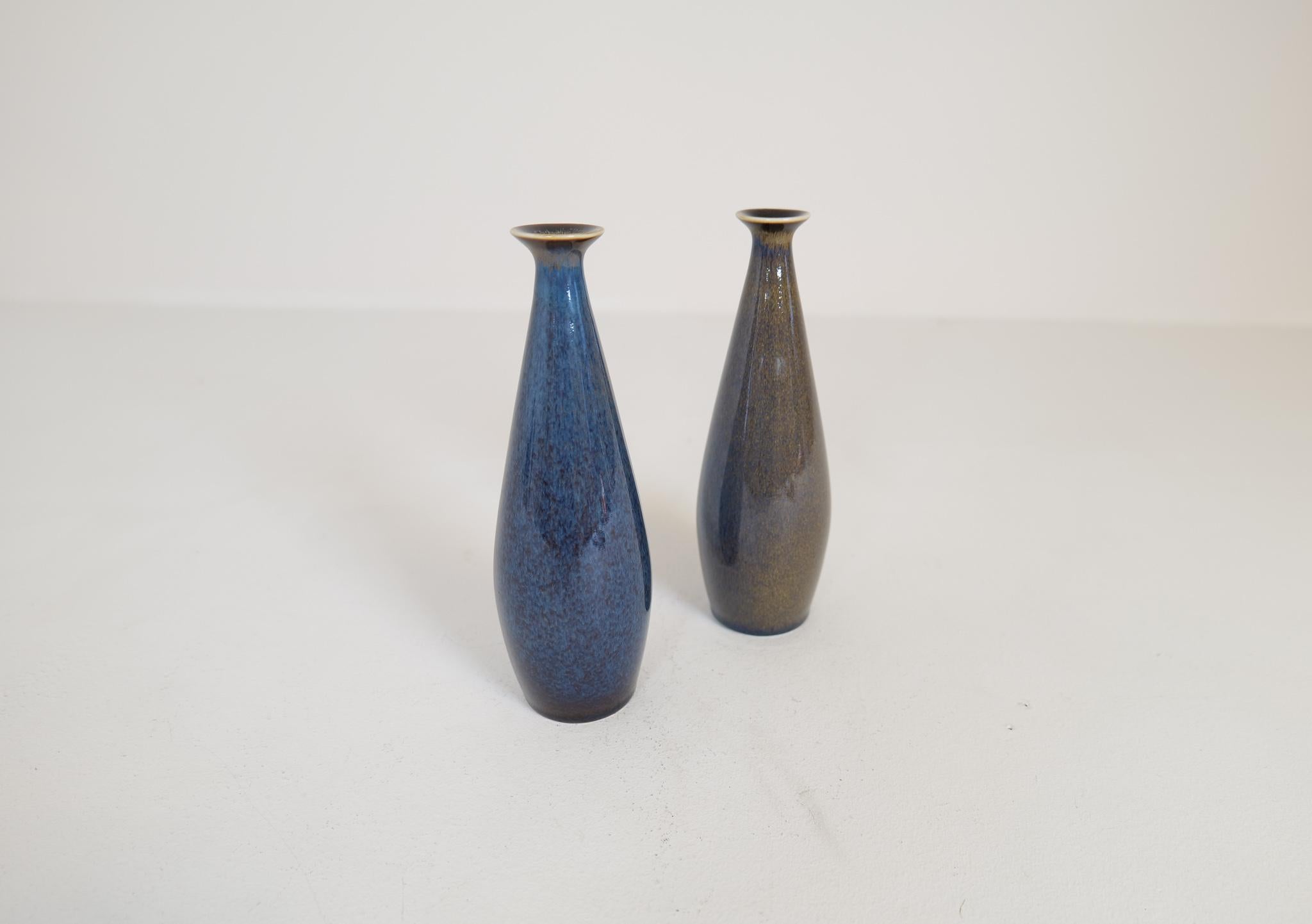 Swedish Mid-Century Modern Pair of Vases by Carl Harry Stålhane, Rörstrand Sweden 1950s For Sale