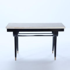 Midcentury Modern Parchment Top Console Table