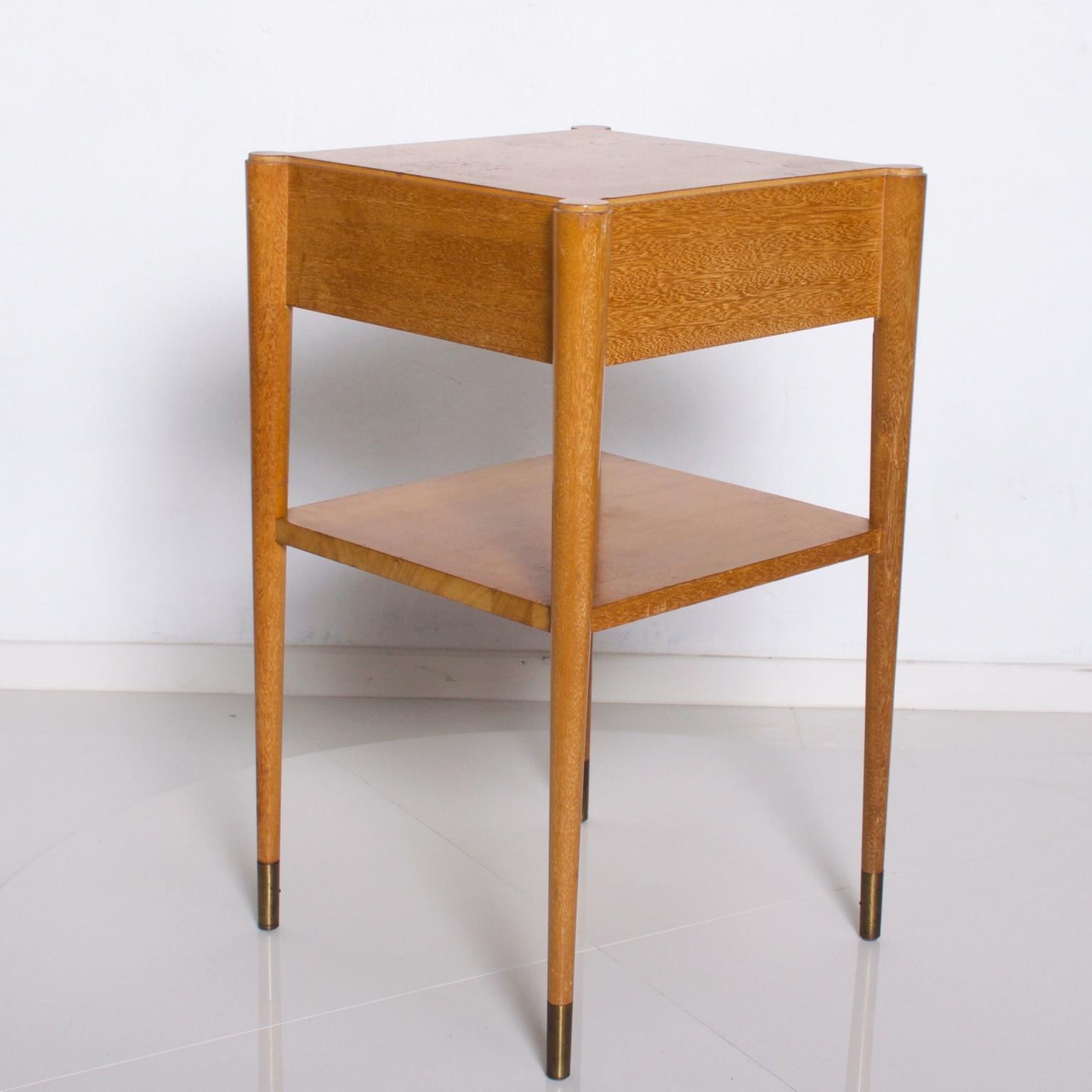 American Paul Frankl Blonde Mahogany Art Deco Side Table by Brown Saltman 1950s