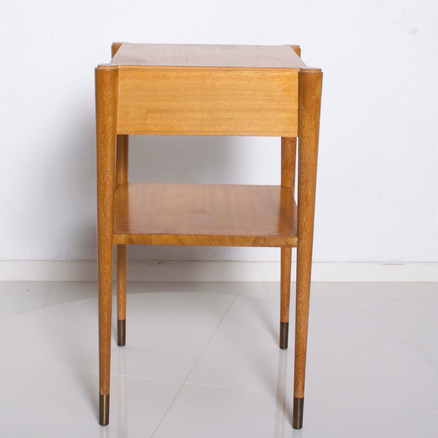 Mid-20th Century Paul Frankl Blonde Mahogany Art Deco Side Table by Brown Saltman 1950s