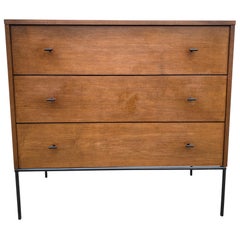 Midcentury Modern Paul McCobb 3-Drawer Dresser #1508 Maple Walnut Finish T Pulls