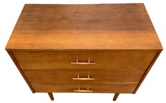 Midcentury Modern Paul McCobb 3-Drawer Dresser #1508 Walnut Finish Pull Handles