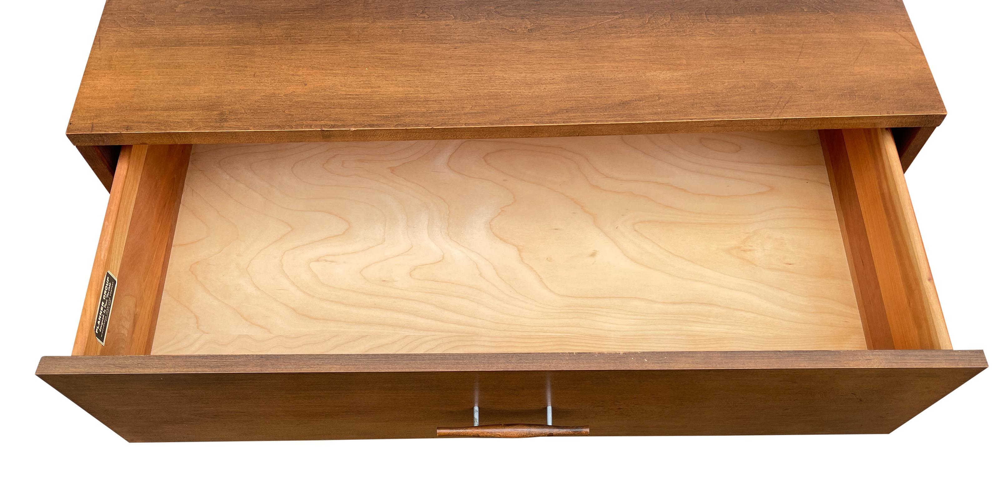 Midcentury Modern Paul McCobb 3-Drawer Dresser #1508 Walnut Finish Pull Handles In Good Condition In Brooklyn, NY