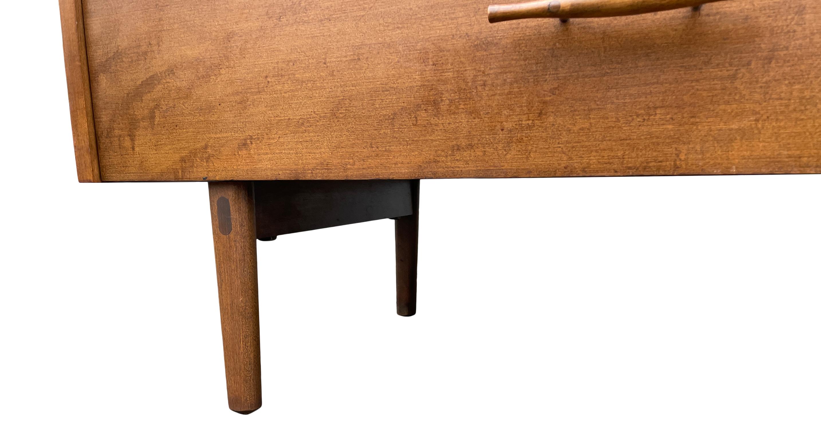 20th Century Midcentury Modern Paul McCobb 3-Drawer Dresser #1508 Walnut Finish Pull Handles For Sale