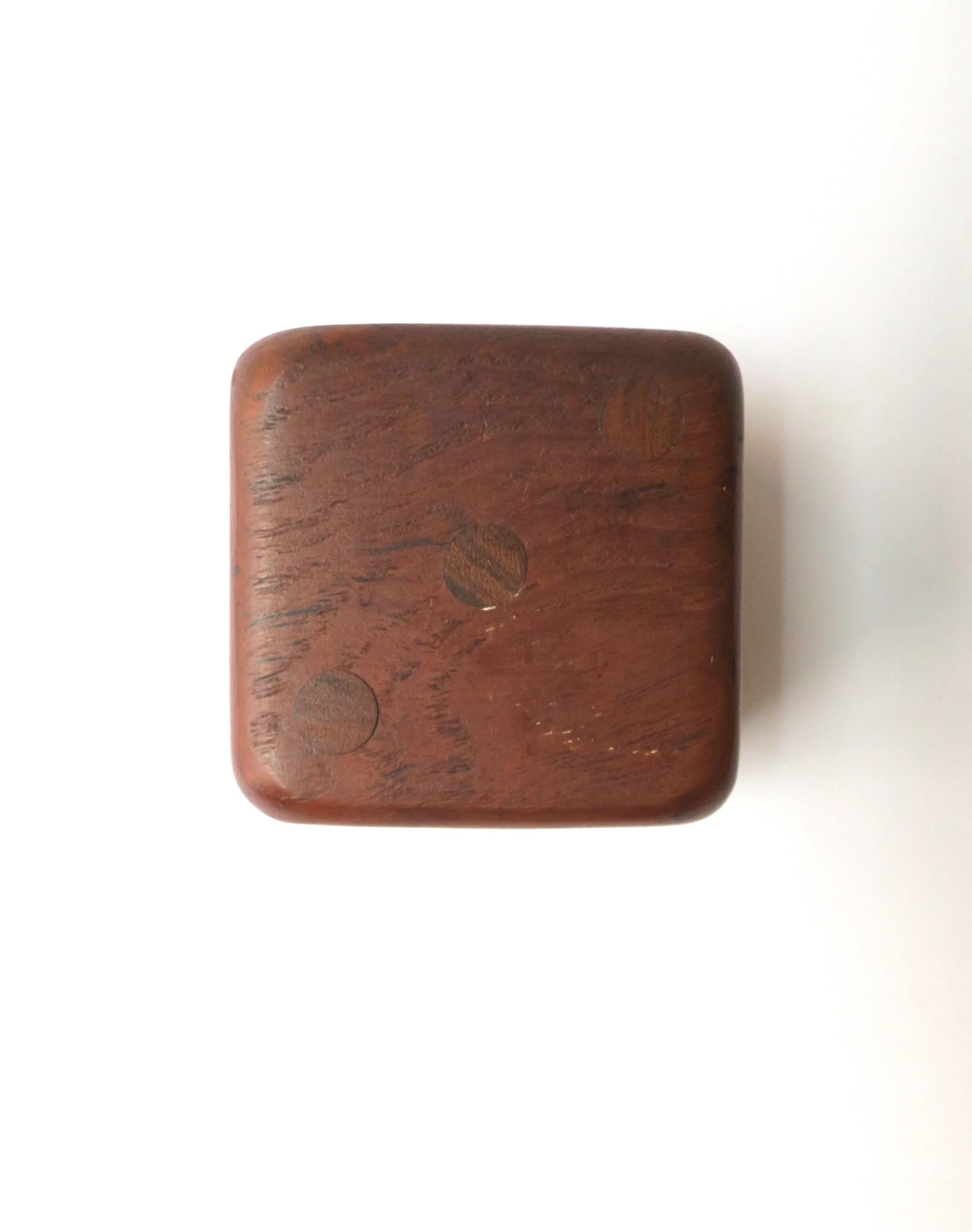 Midcentury Modern Pen Pencil Desk Holder Wood Dice from Sweden For Sale 2