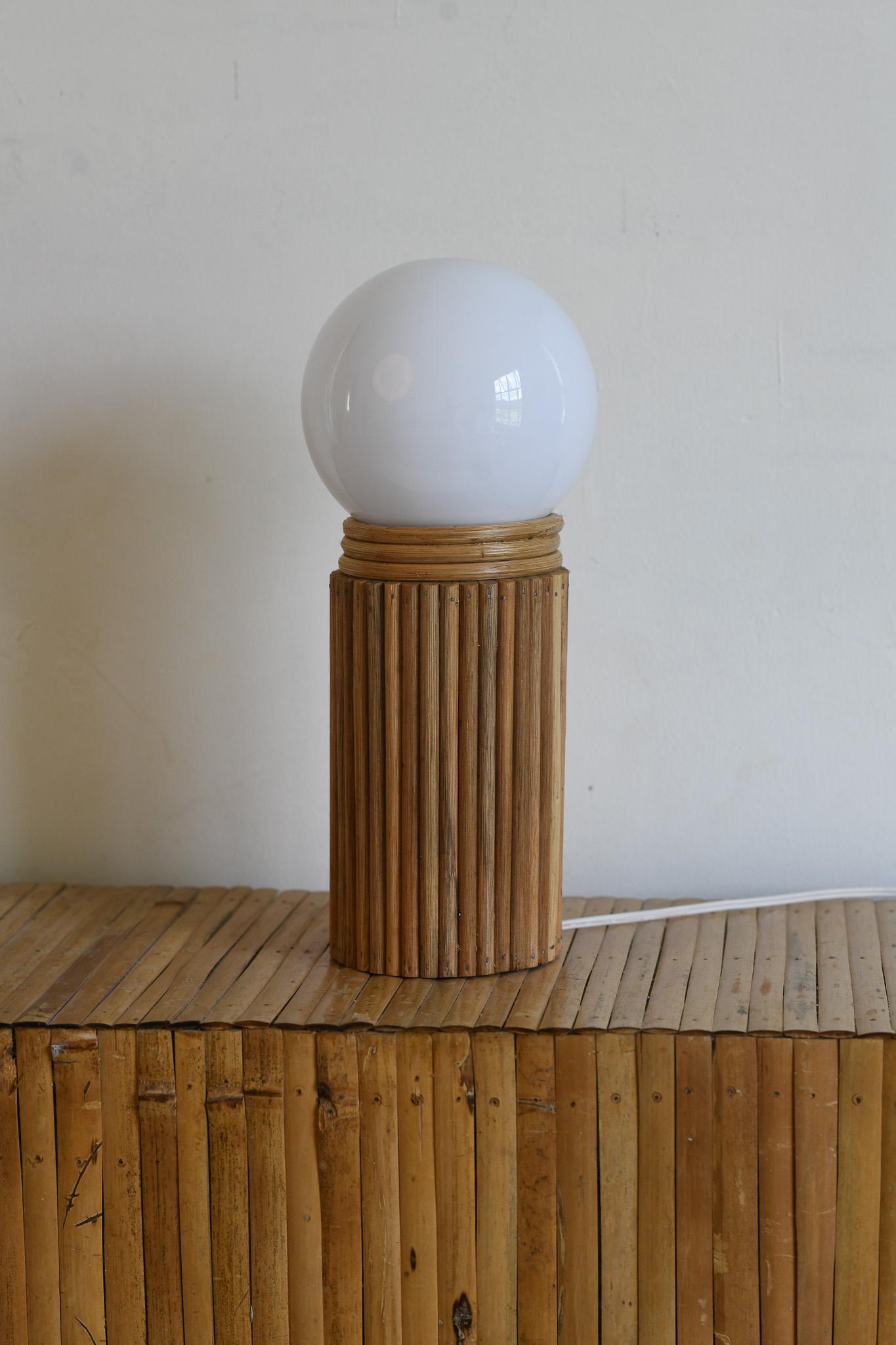 Unknown Midcentury Modern Pencil Reed Table lamp For Sale