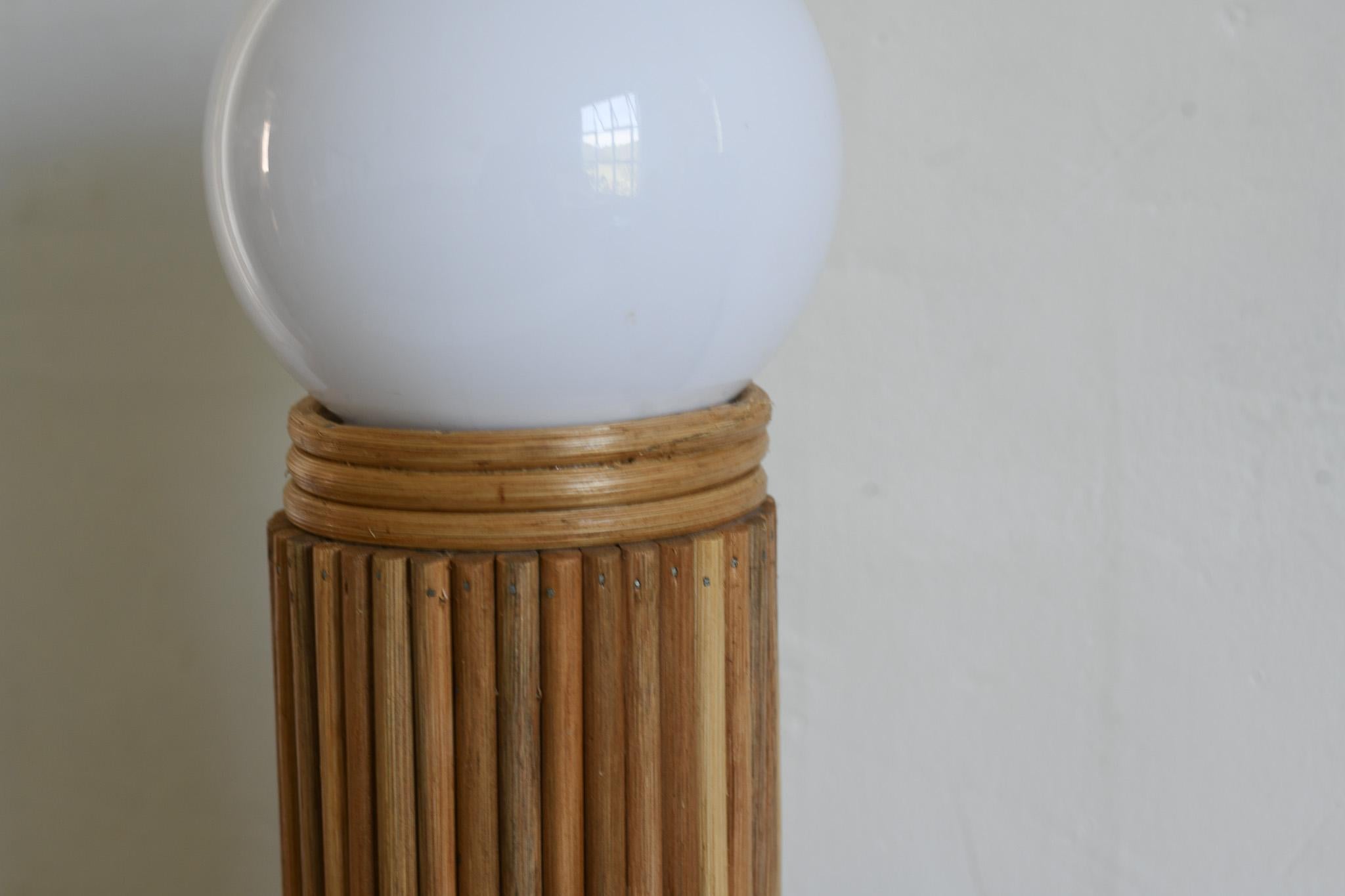 Hand-Crafted Midcentury Modern Pencil Reed Table lamp For Sale