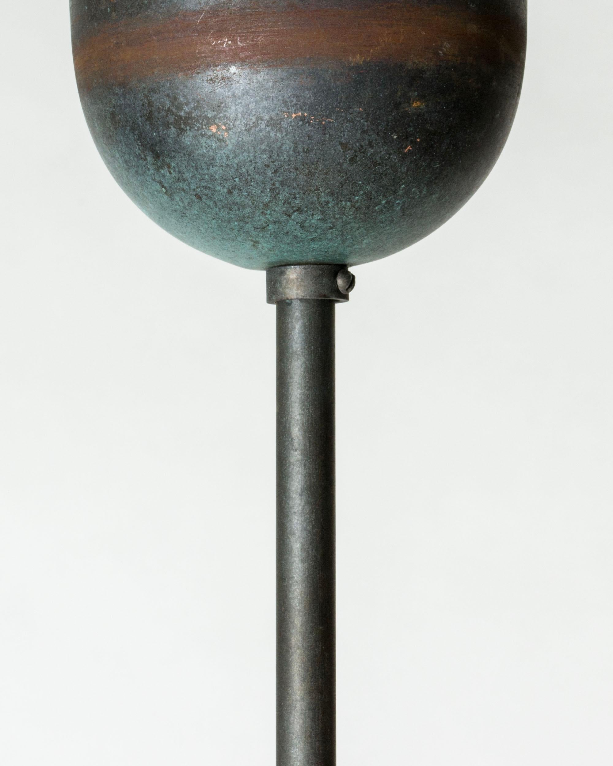 Copper Midcentury Modern pendant attributed to Paavo Tynell, Norway, 1950s For Sale