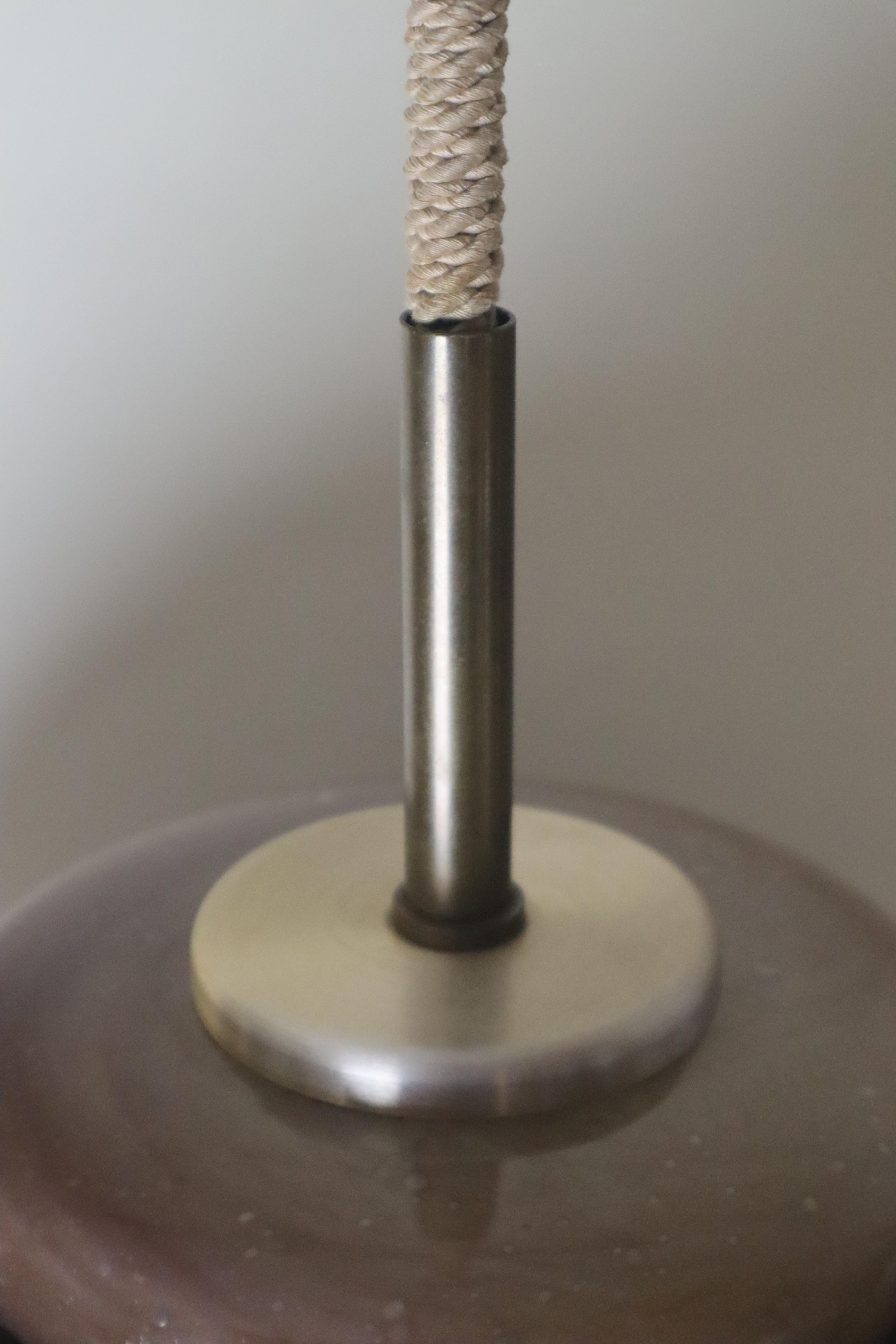 Lampada a sospensione moderna del Medioevo in tessuto marrone, legno e vetro di Doria Germany in vendita 1