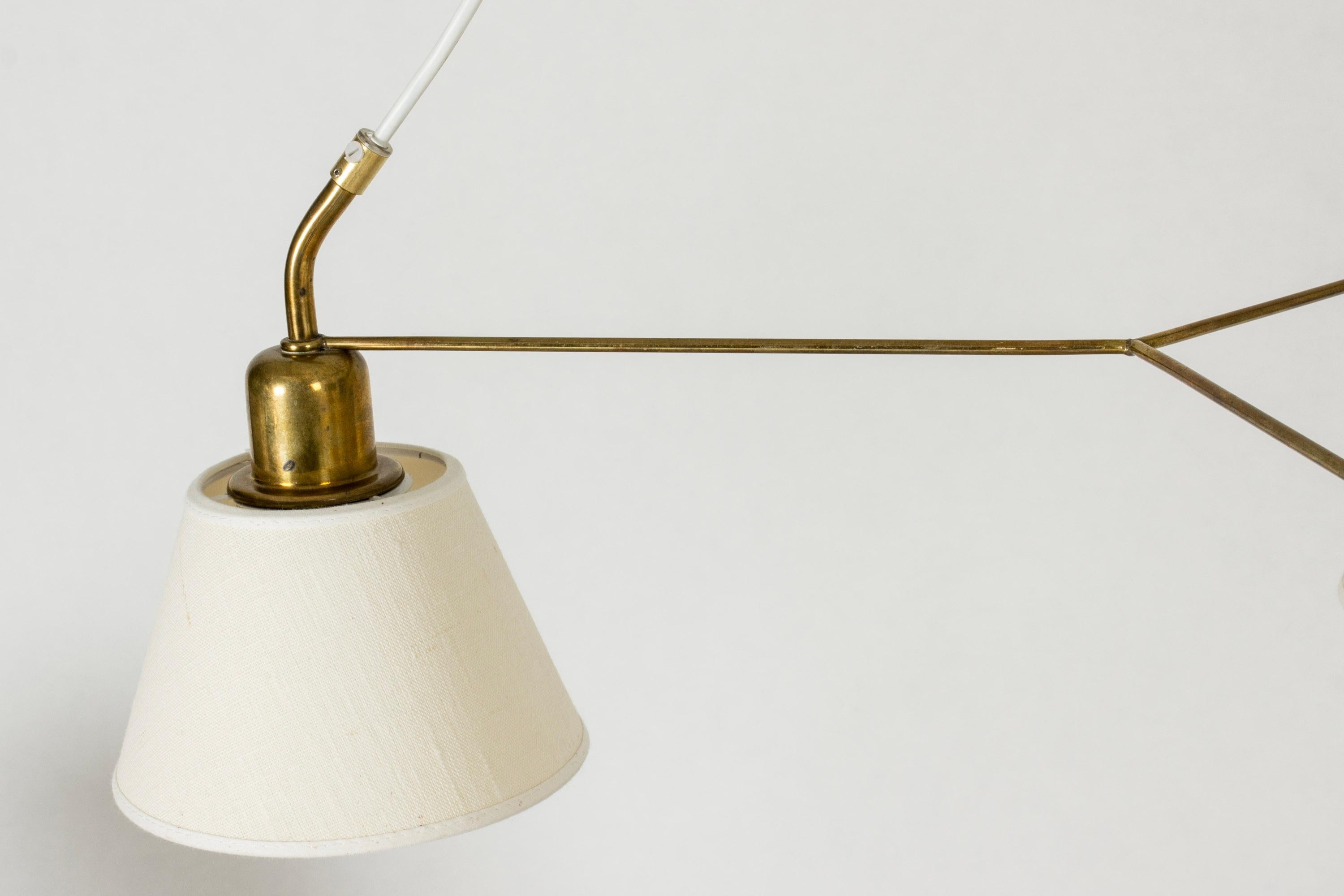Brass Midcentury Modern Pendant Light by Josef Frank, Svenskt Tenn, Sweden, 1950s For Sale