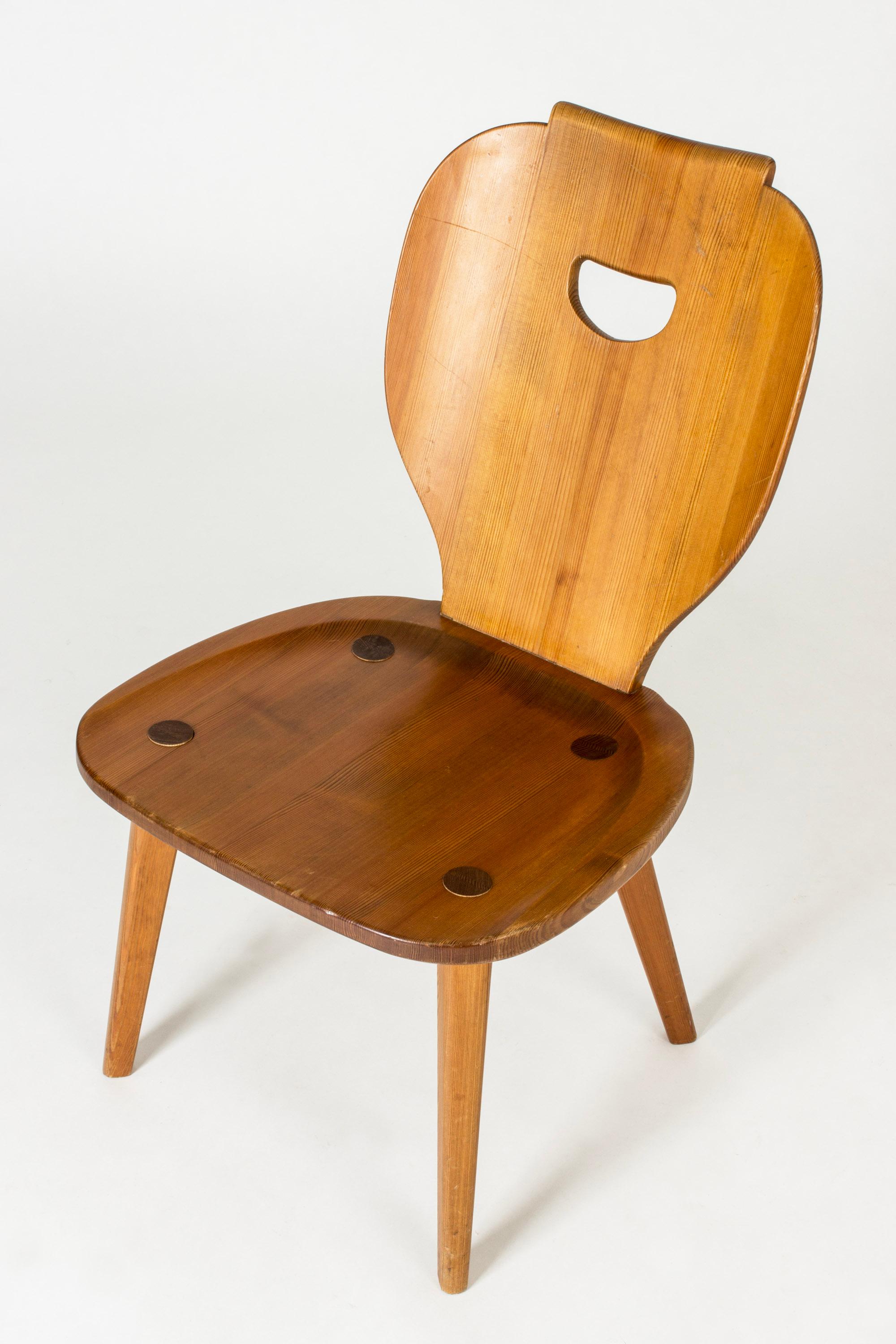 Midcentury Modern Pine Side Chair by Carl Malmsten, Svensk Fur, Sweden, 1940s For Sale 3