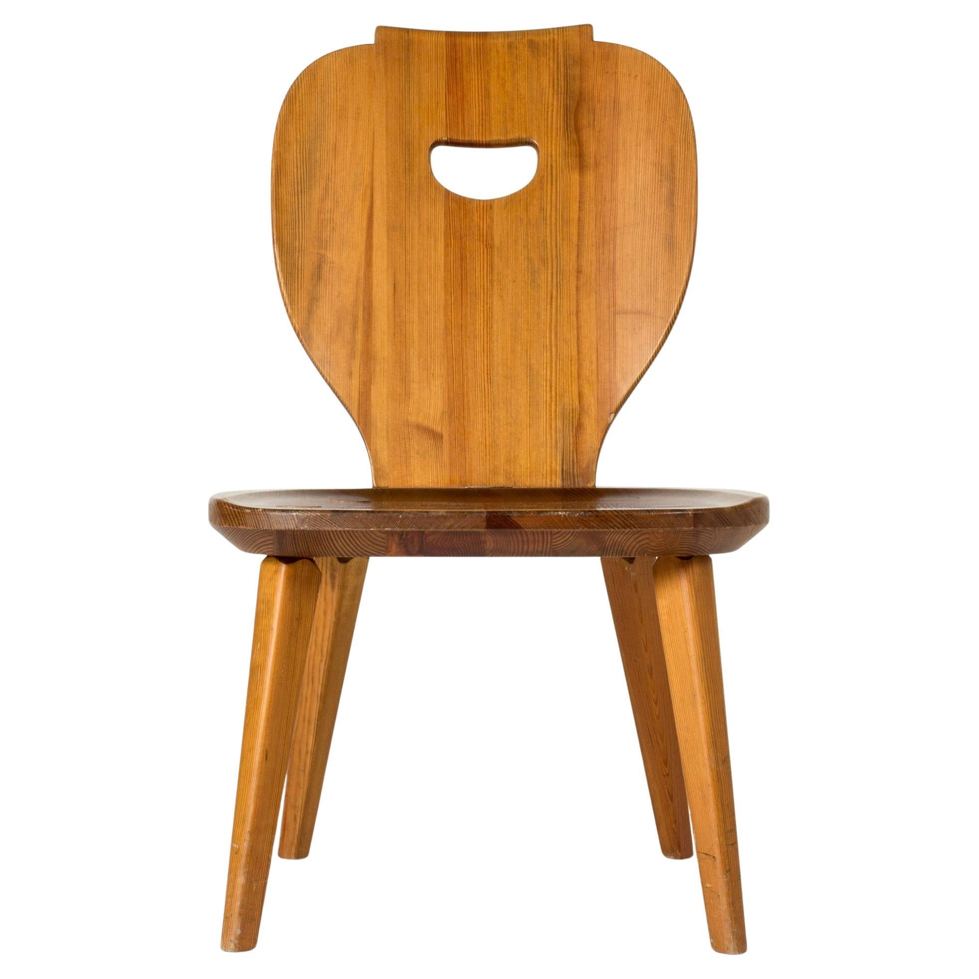 Midcentury Modern Pine Side Chair by Carl Malmsten, Svensk Fur, Sweden, 1940s For Sale