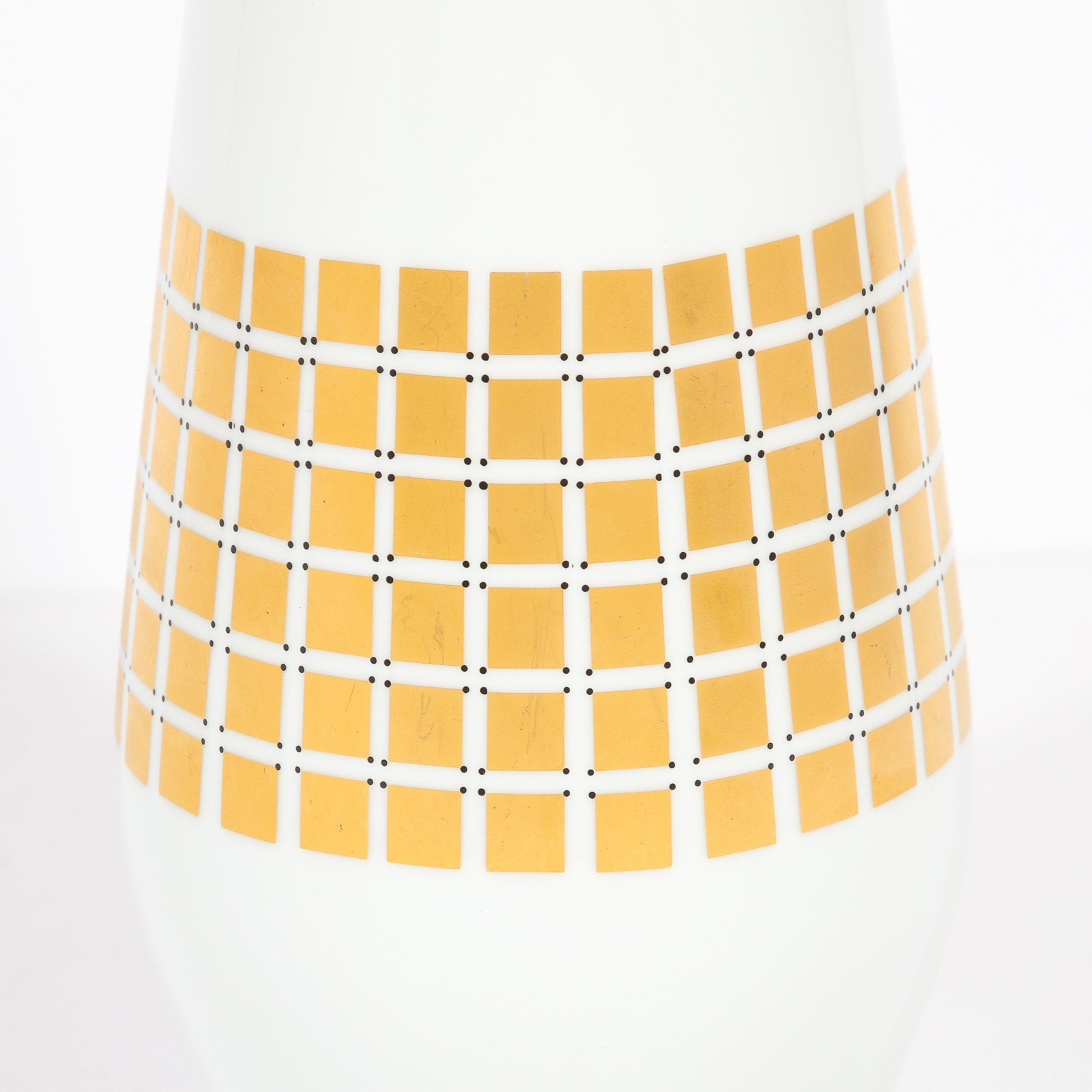 Mid-20th Century MidCentury Modern Porcelain Vase w/ 24k Yellow Gold Gilt, signed Tirschenheut For Sale