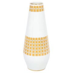 MidCentury Modern Porcelain Vase w/ 24k Yellow Gold Gilt, signed Tirschenheut