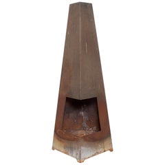 Pyramid Fireplace Mid-Century Modern Vintage Rustic Outdoor Firepit:: 1970s