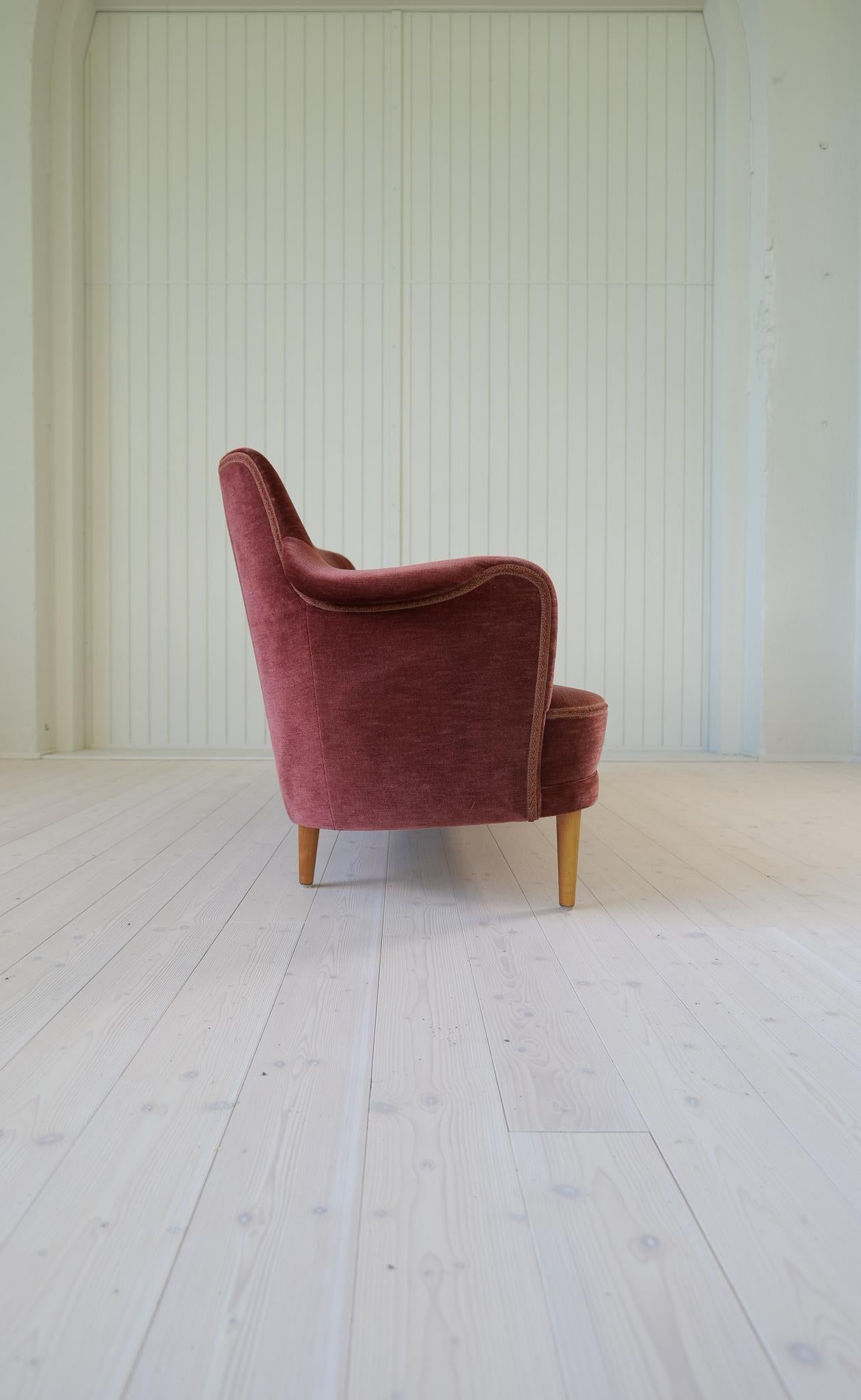Midcentury Modern Rare Carl Malmsten Velvet 