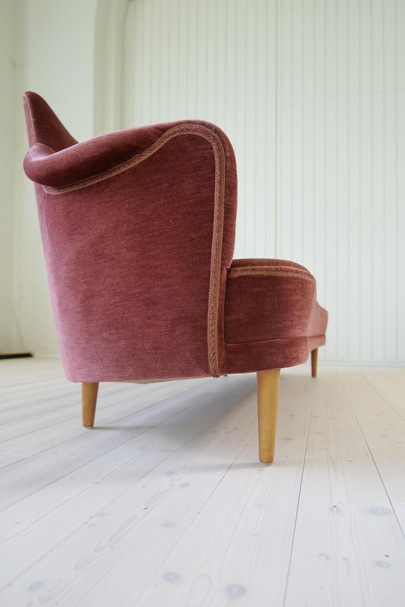 Midcentury Modern Rare Carl Malmsten Velvet 