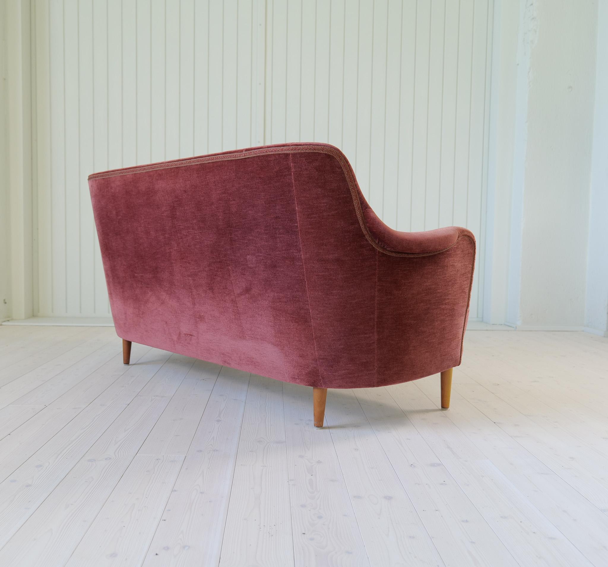 Midcentury Modern Rare Carl Malmsten Velvet 