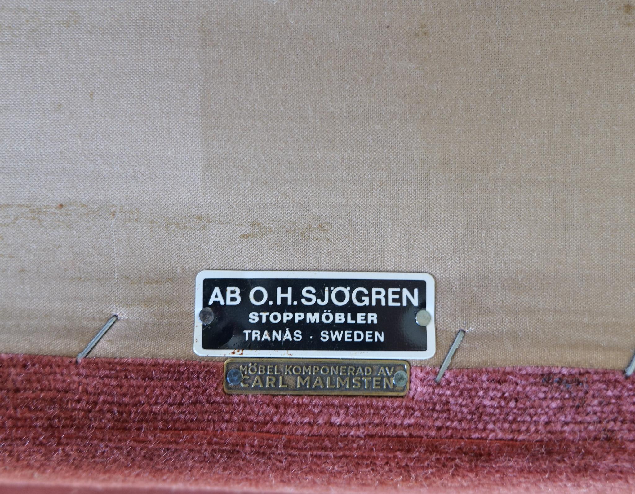 Midcentury Modern Rare Carl Malmsten Velvet 
