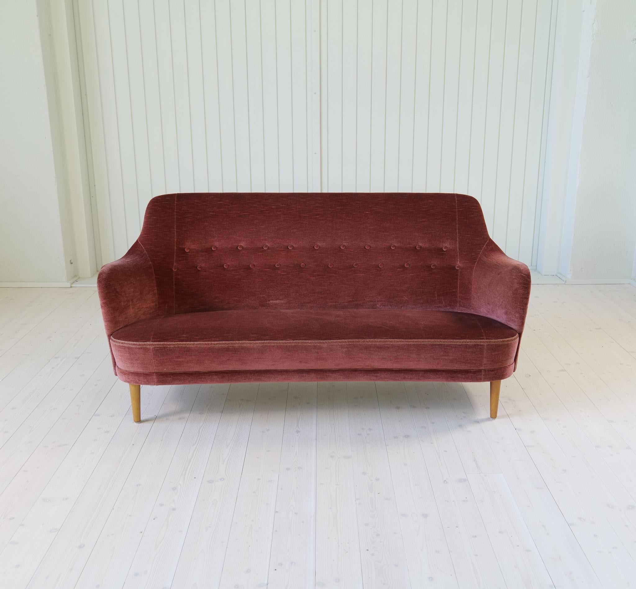 Swedish Midcentury Modern Rare Carl Malmsten Velvet 