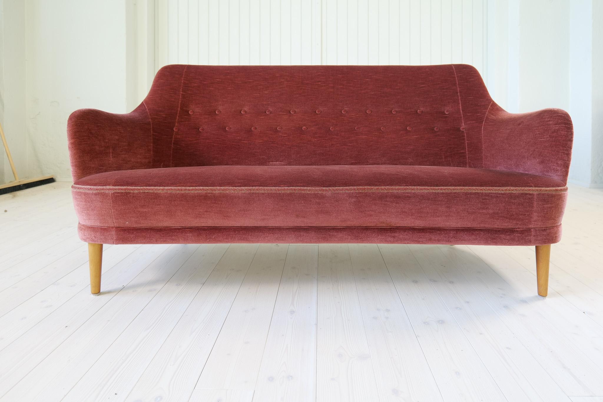 Midcentury Modern Rare Carl Malmsten Velvet 