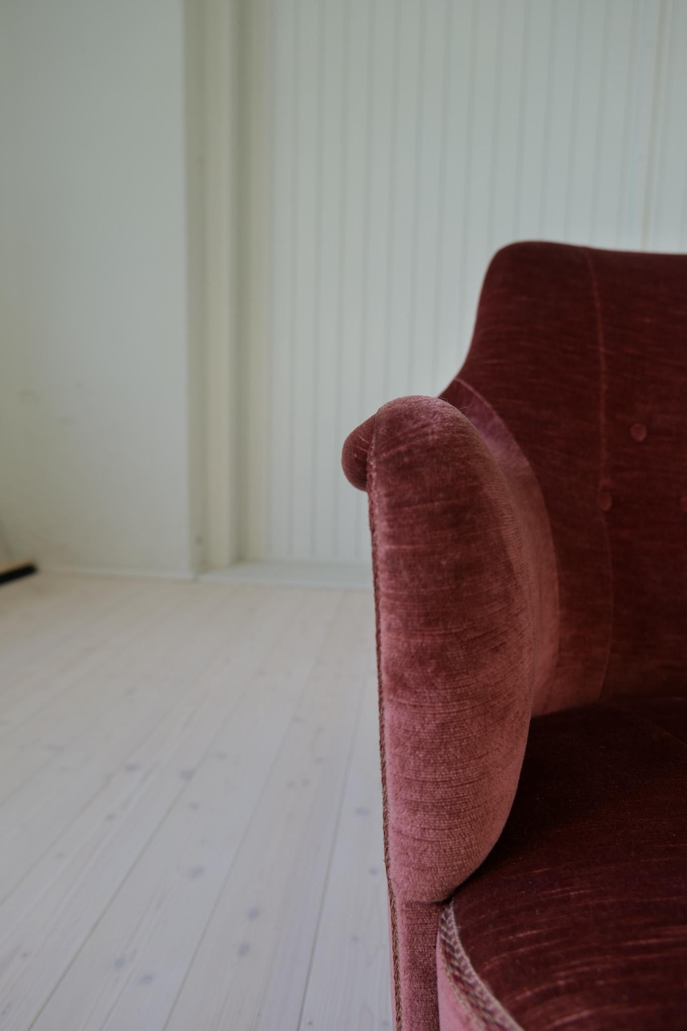 Midcentury Modern Rare Carl Malmsten Velvet 