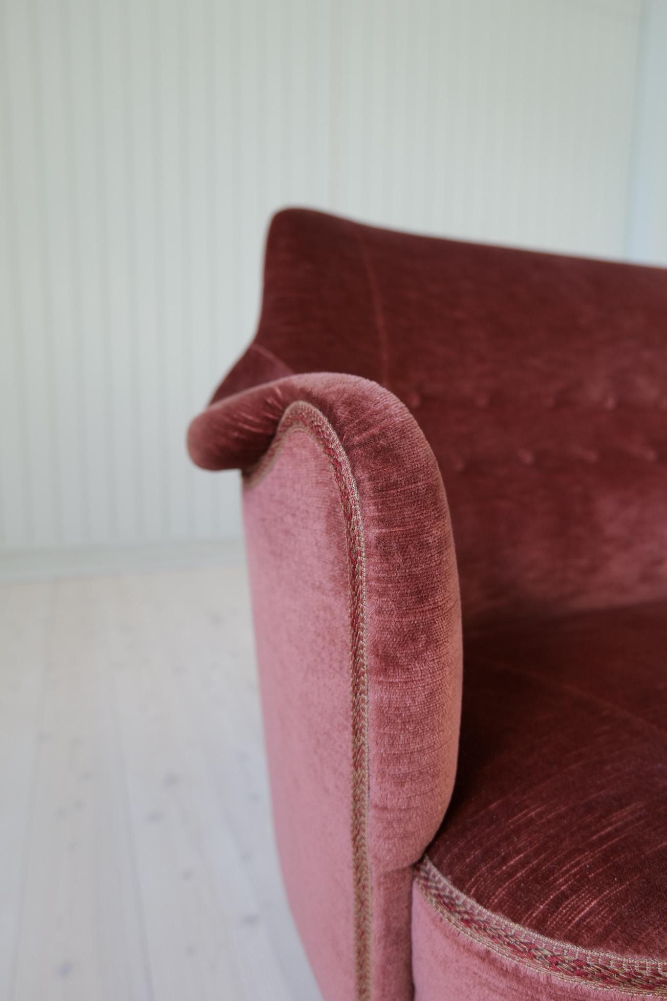 Midcentury Modern Rare Carl Malmsten Velvet 