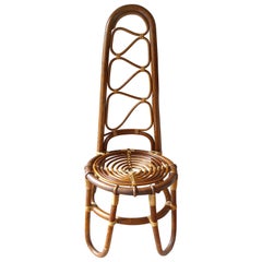 Mid-Century Modern Rattan "Riviera" Chair, Albini Style from France