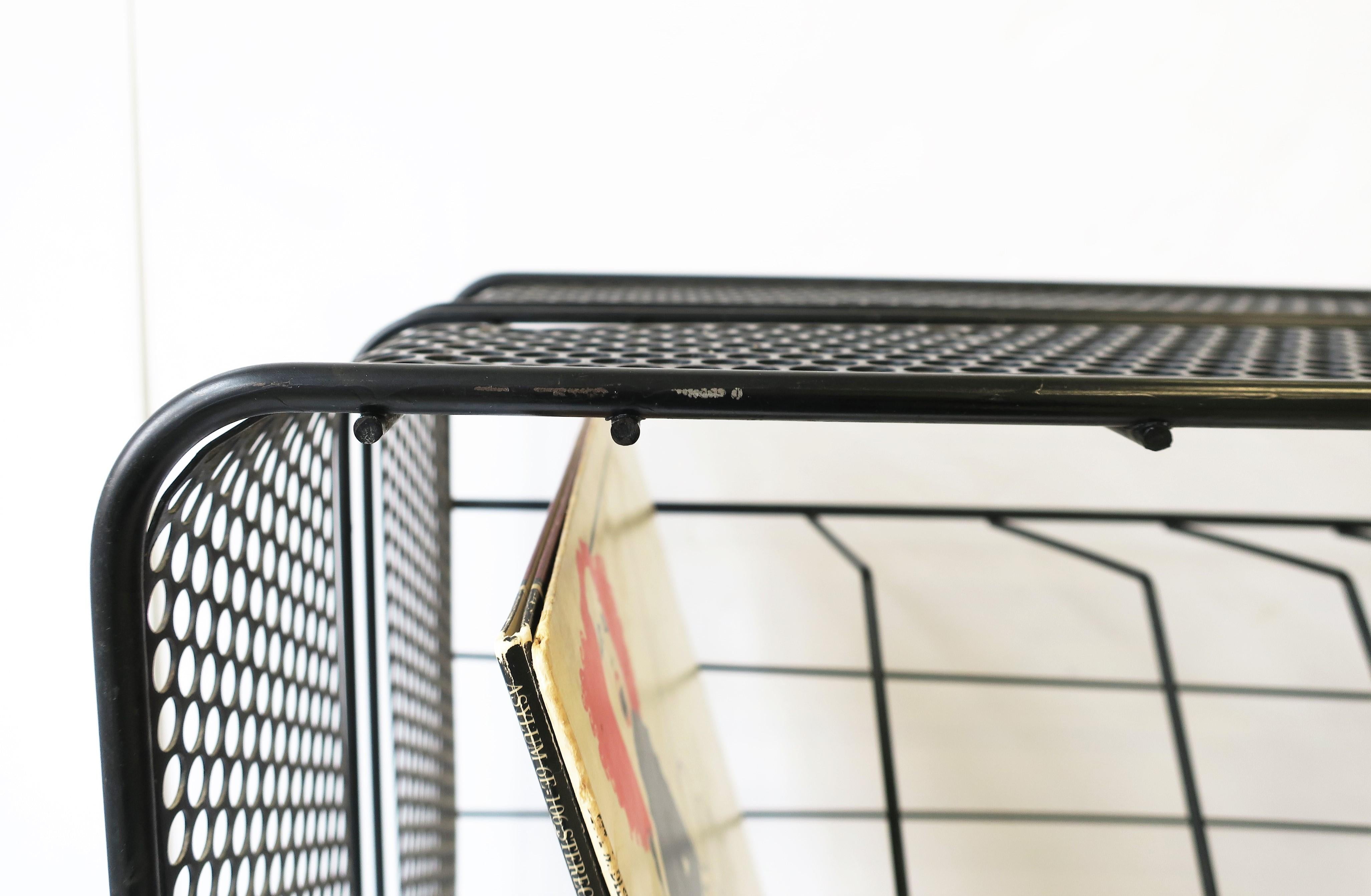Mid-Century Modern Record Player LP Vinyl Album Metal Holder Rack Stand Table 7