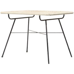Mid-Century Modern Rectangular White Black Fiber Italian Table, 1960
