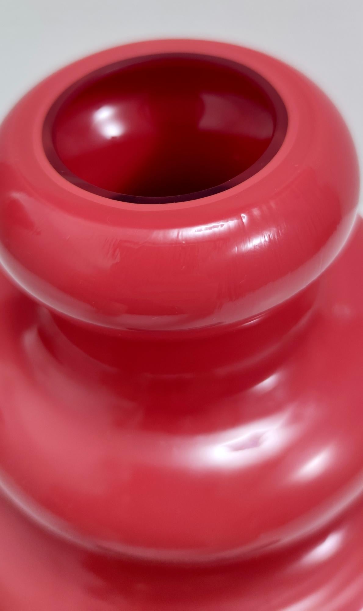 Postmodern Red Murano Glass Vase in the Style of Ettore Sottsass 3